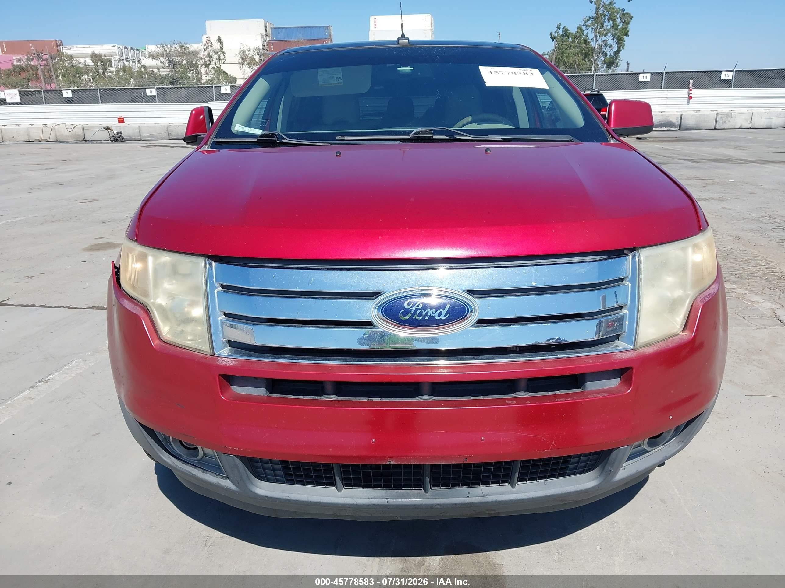 2007 Ford Edge Sel Plus Burgundy vin: 2FMDK49C67BB43457