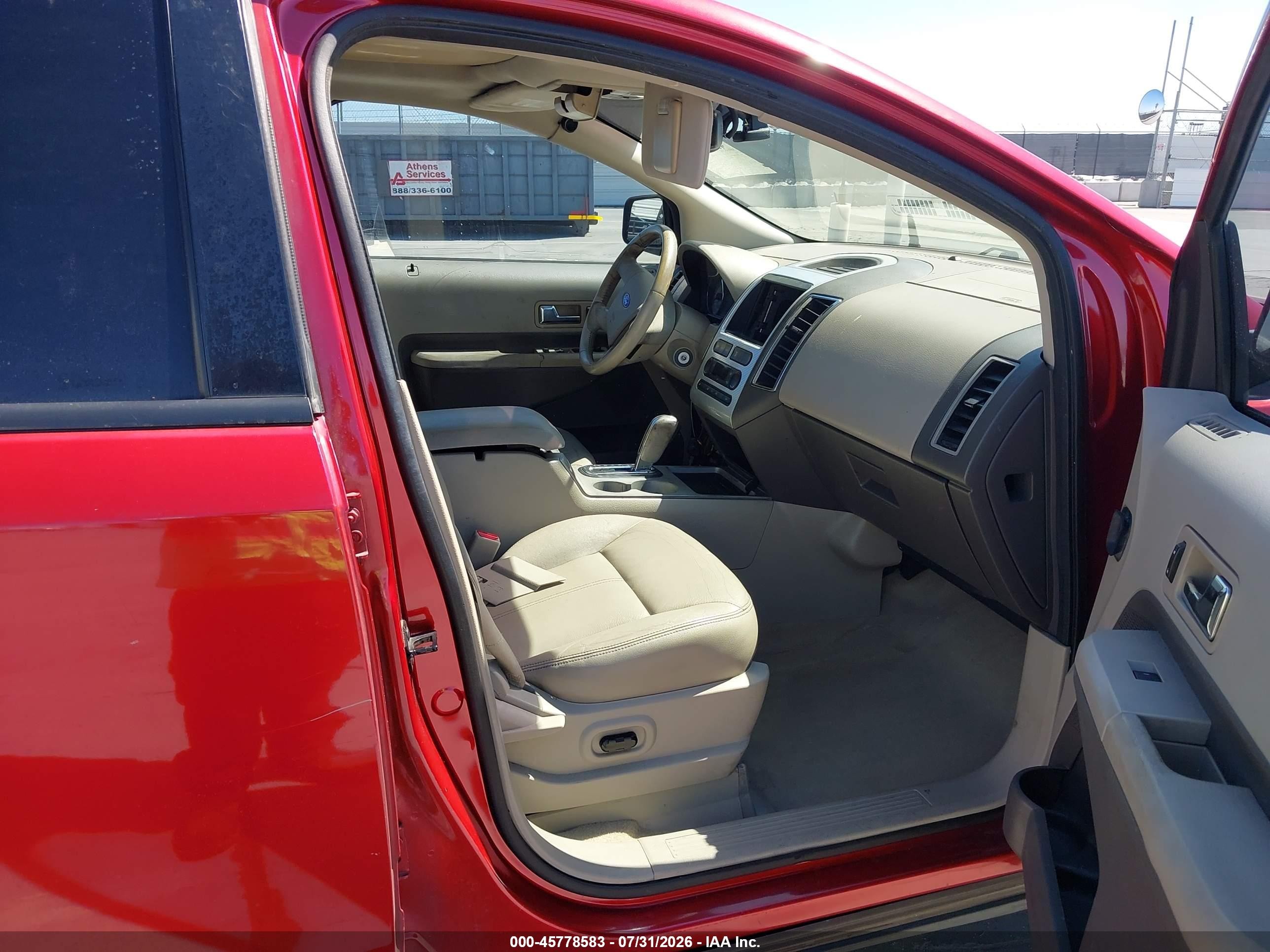 2007 Ford Edge Sel Plus Burgundy vin: 2FMDK49C67BB43457
