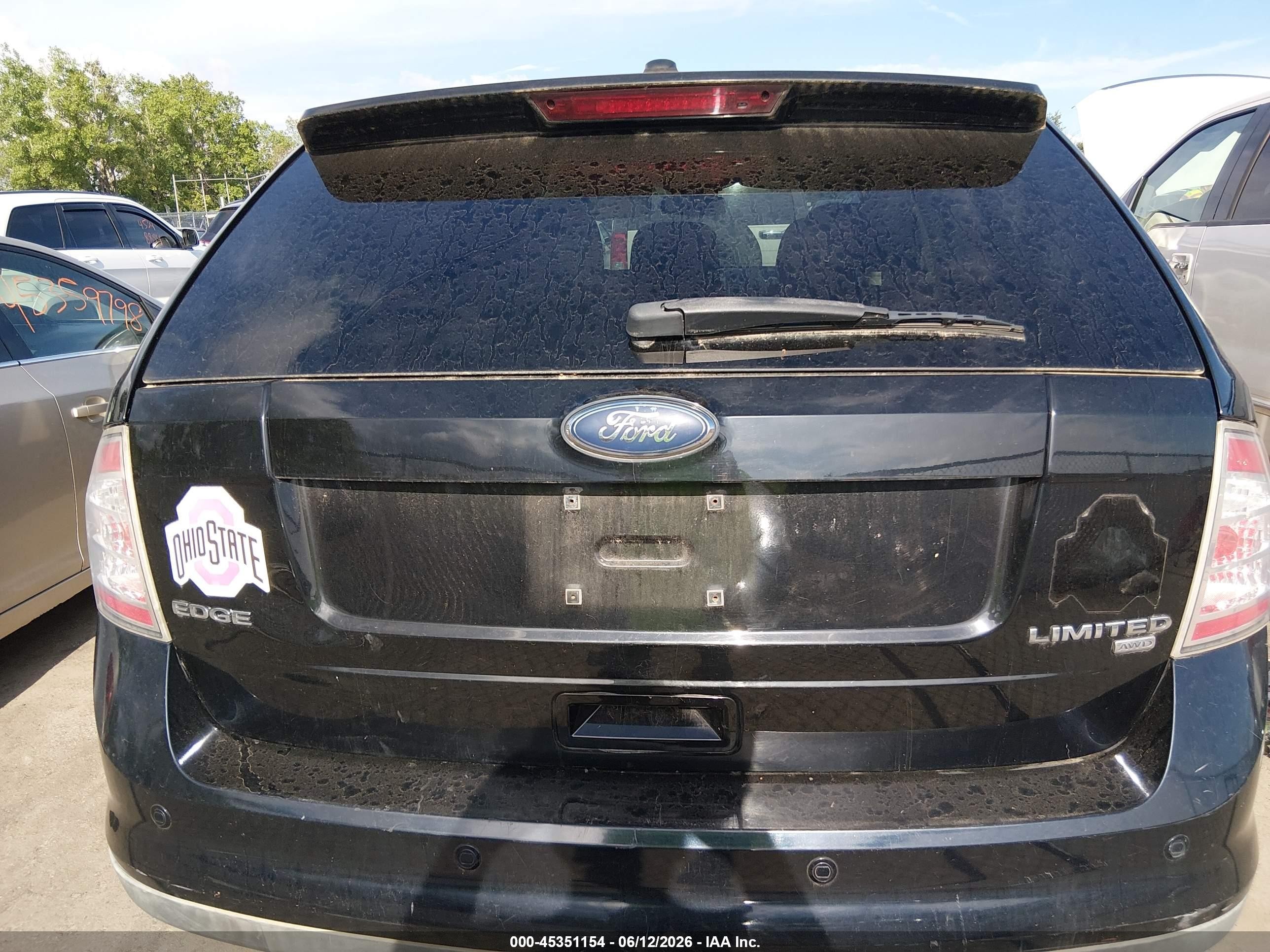 2008 Ford Edge Limited Black vin: 2FMDK49C68BA86176