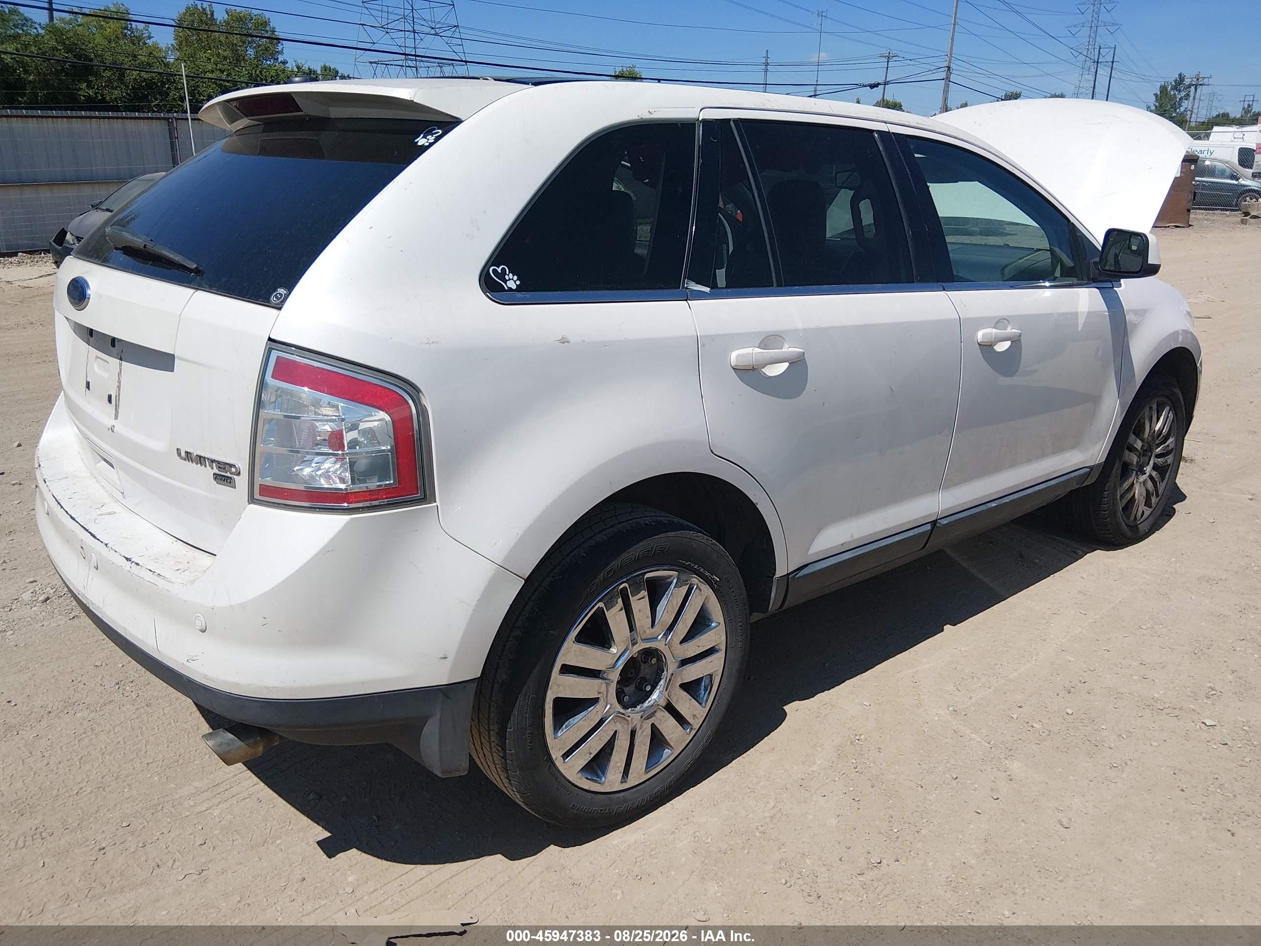 2009 Ford Edge Limited White vin: 2FMDK49C69BA87538