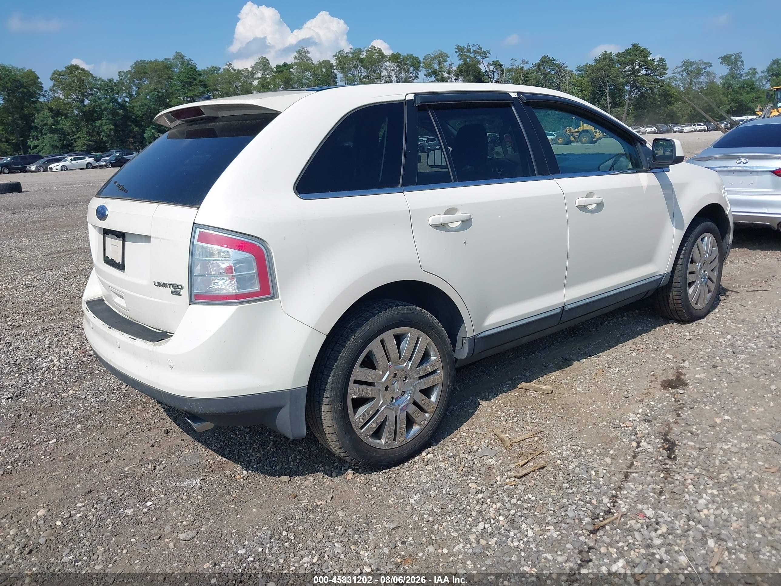 2008 Ford Edge Limited White vin: 2FMDK49C78BA05900