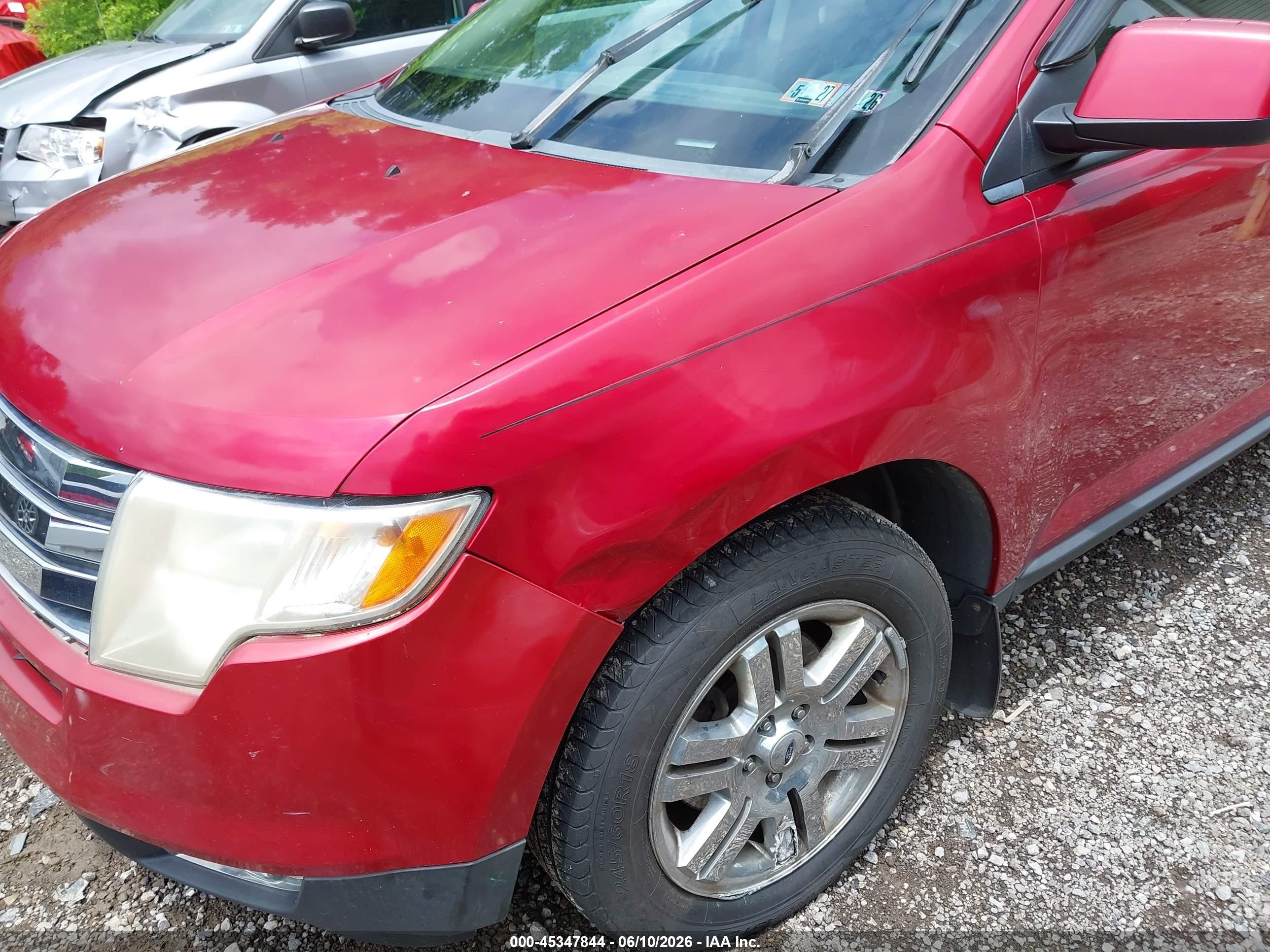 2007 Ford Edge Sel Plus Red vin: 2FMDK49C87BA59723