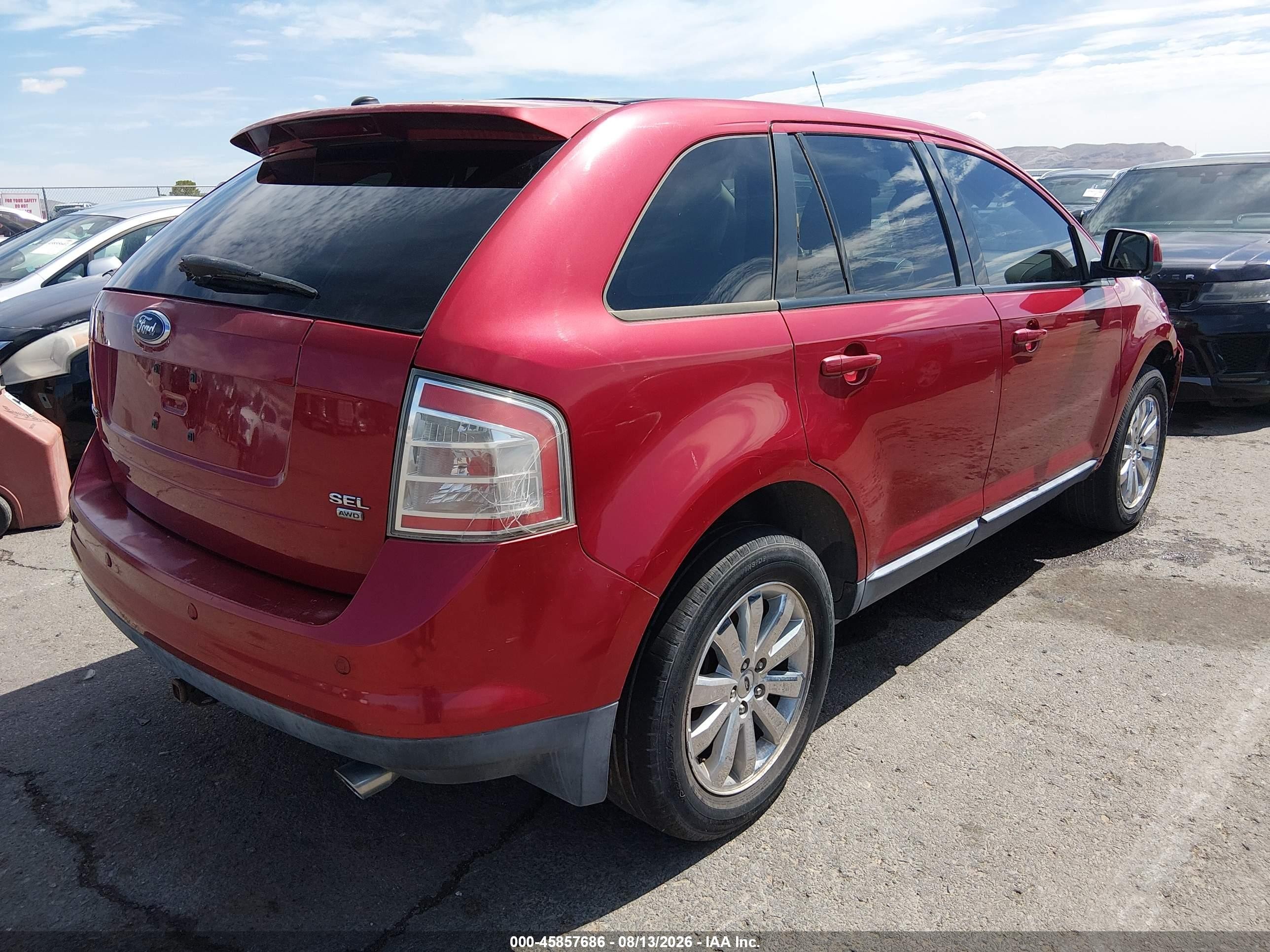 2007 Ford Edge Sel Plus Red vin: 2FMDK49C87BA79793