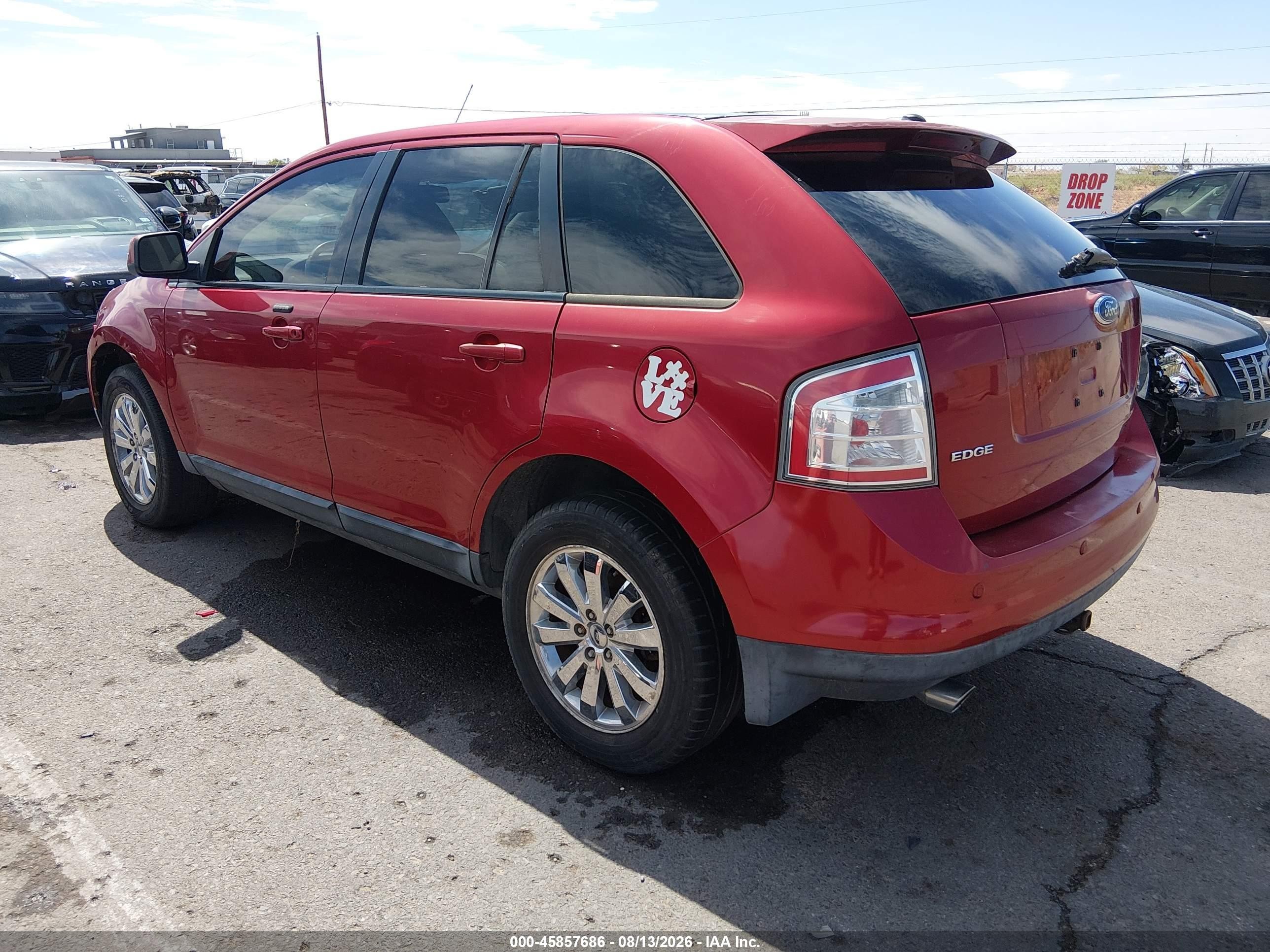 2007 Ford Edge Sel Plus Red vin: 2FMDK49C87BA79793