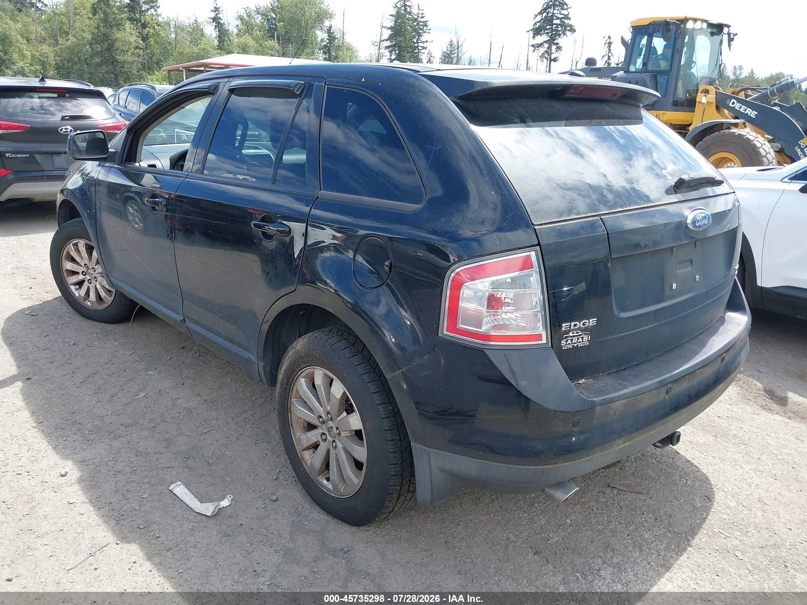 2007 Ford Edge Sel Plus Black vin: 2FMDK49CX7BA64292