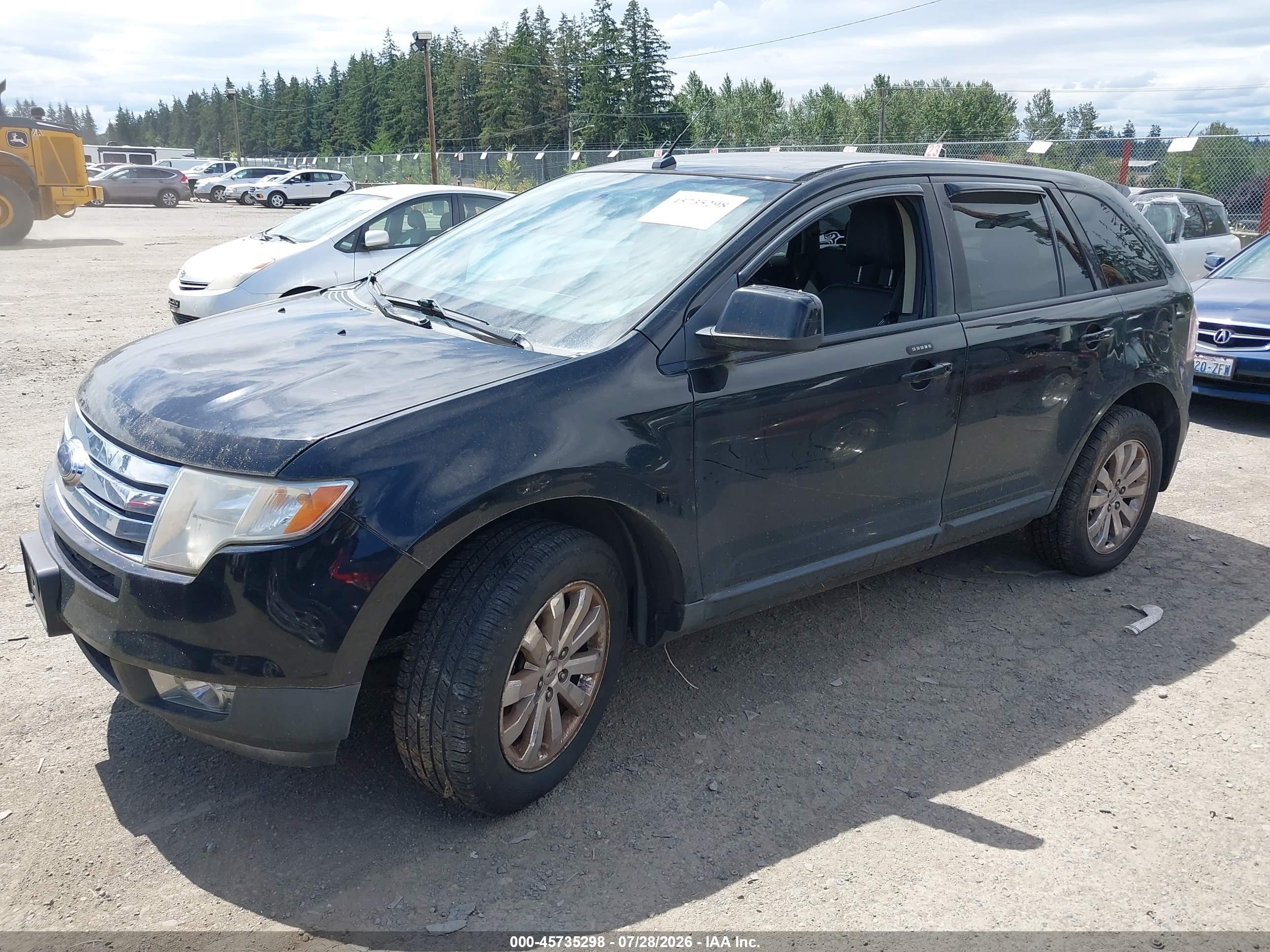 2007 Ford Edge Sel Plus Black vin: 2FMDK49CX7BA64292