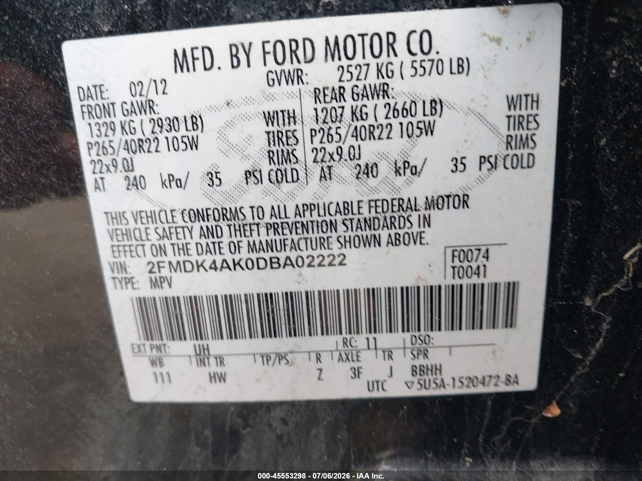 2013 Ford Edge Sport Black vin: 2FMDK4AK0DBA02222