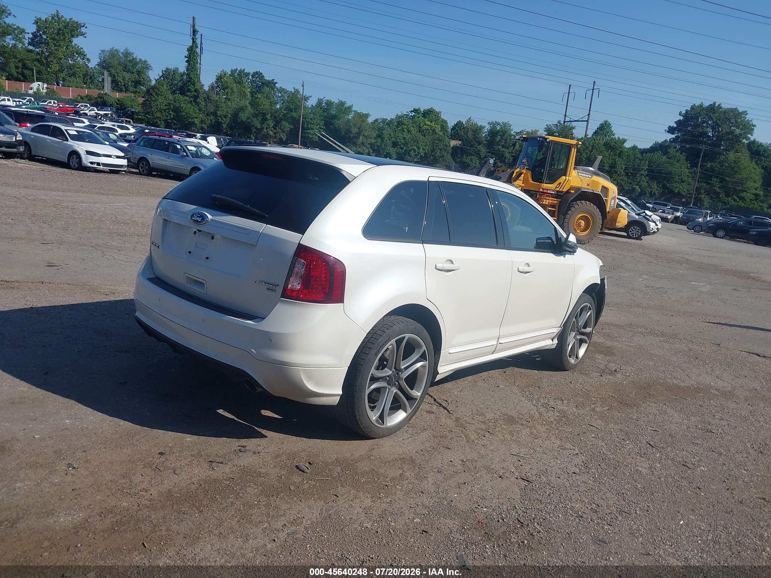 2013 Ford Edge Sport White vin: 2FMDK4AK0DBC52785
