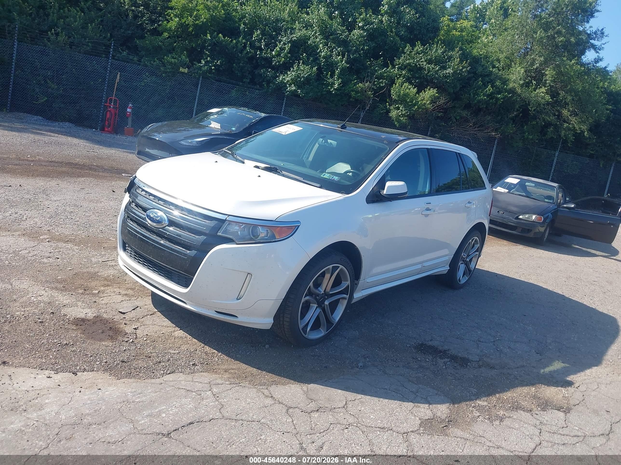 2013 Ford Edge Sport White vin: 2FMDK4AK0DBC52785