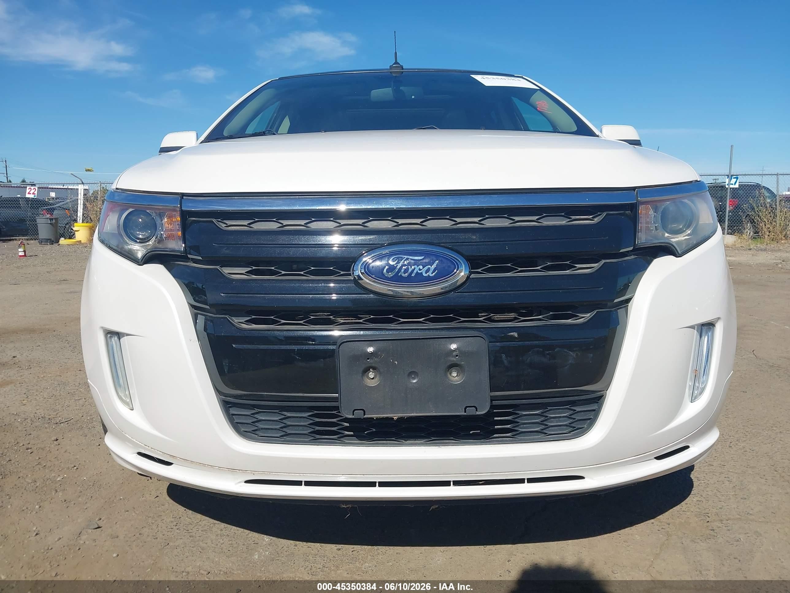 2014 Ford Edge Sport White vin: 2FMDK4AK2EBA62603