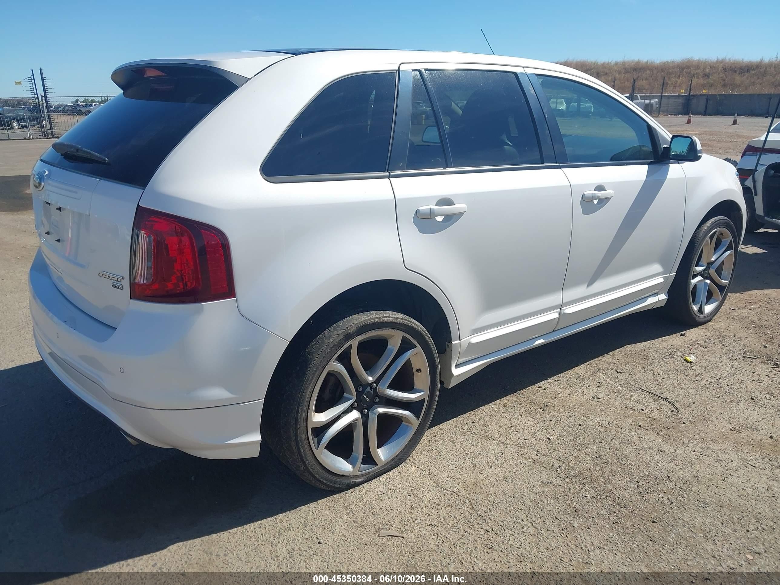 2014 Ford Edge Sport White vin: 2FMDK4AK2EBA62603