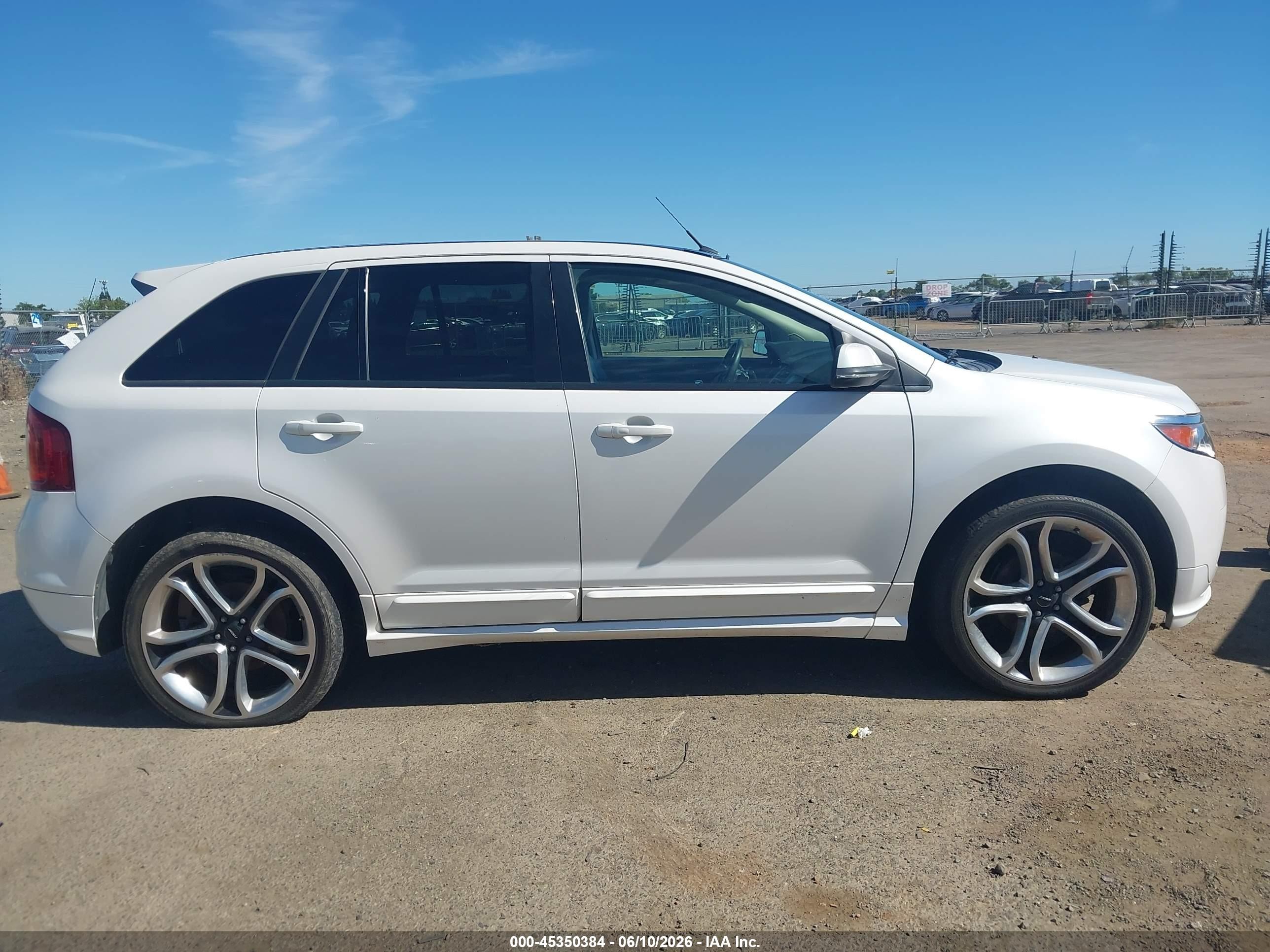 2014 Ford Edge Sport White vin: 2FMDK4AK2EBA62603