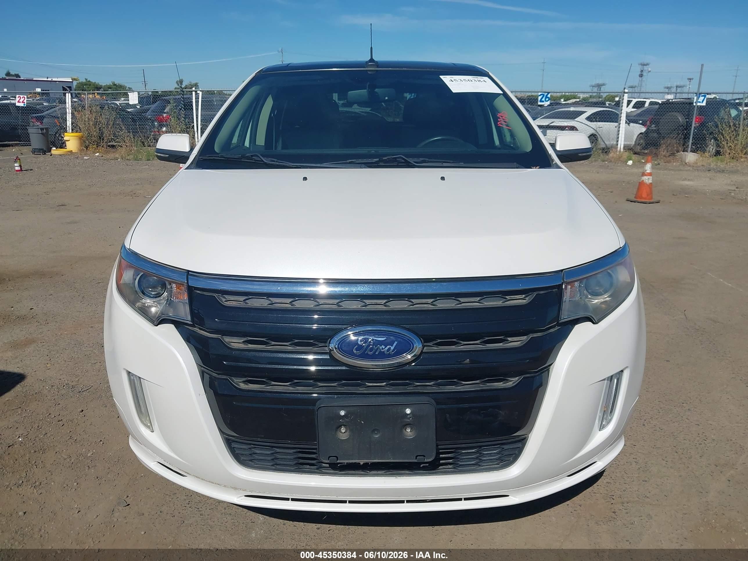 2014 Ford Edge Sport White vin: 2FMDK4AK2EBA62603