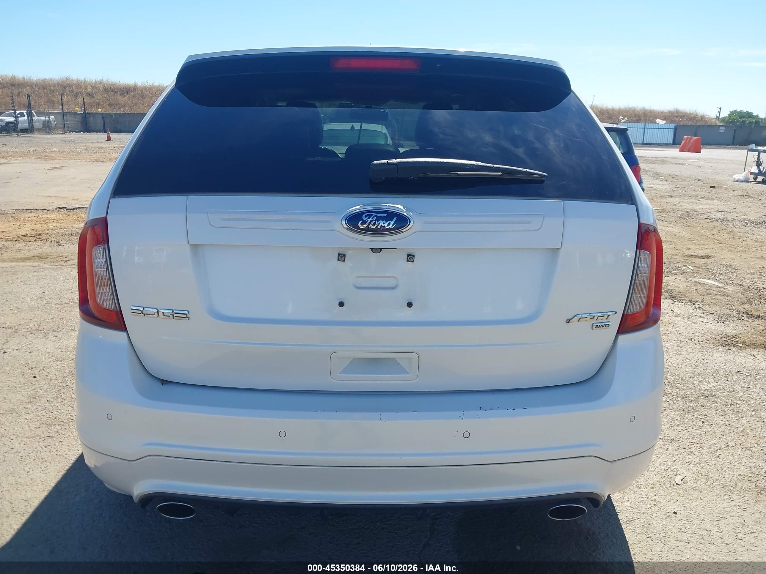 2014 Ford Edge Sport White vin: 2FMDK4AK2EBA62603