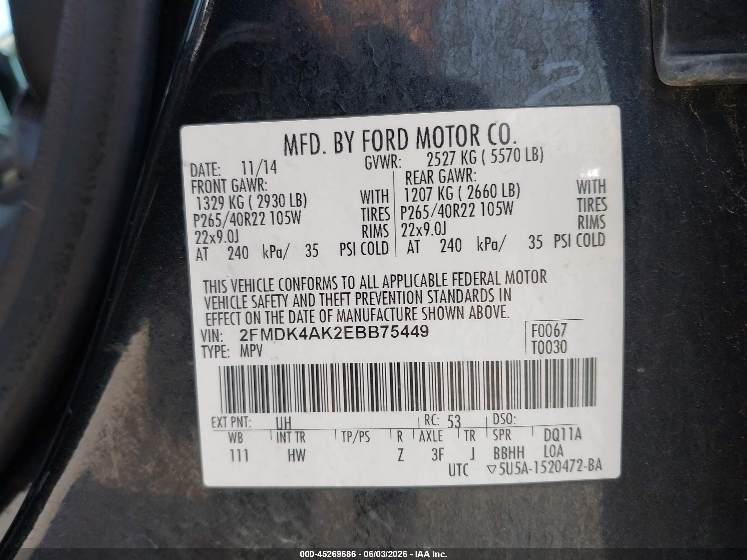 2014 Ford Edge Sport Black vin: 2FMDK4AK2EBB75449