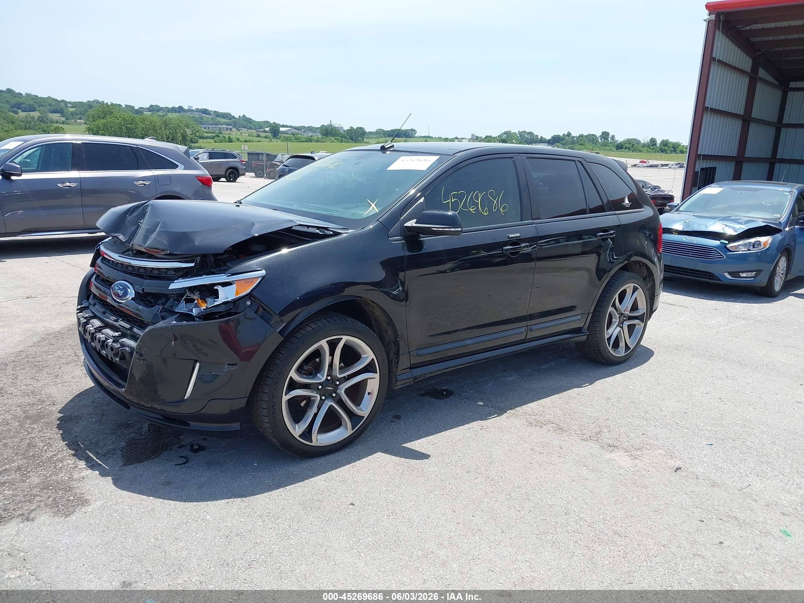 2014 Ford Edge Sport Black vin: 2FMDK4AK2EBB75449