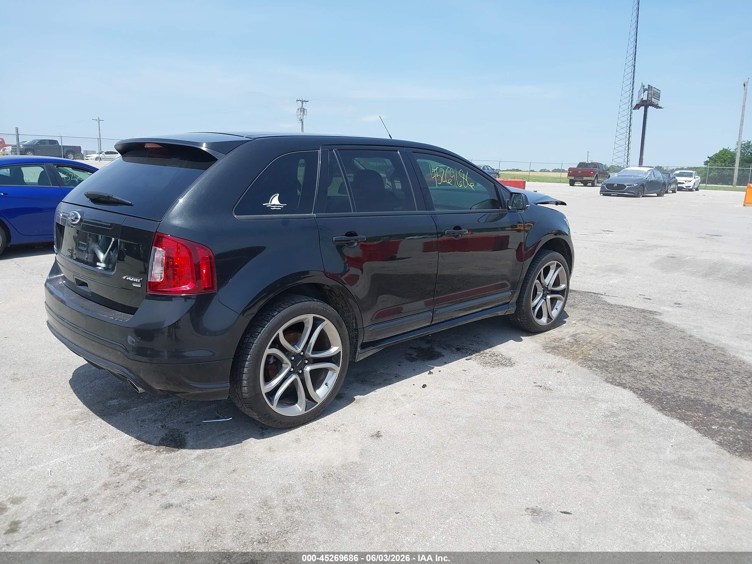 2014 Ford Edge Sport Black vin: 2FMDK4AK2EBB75449
