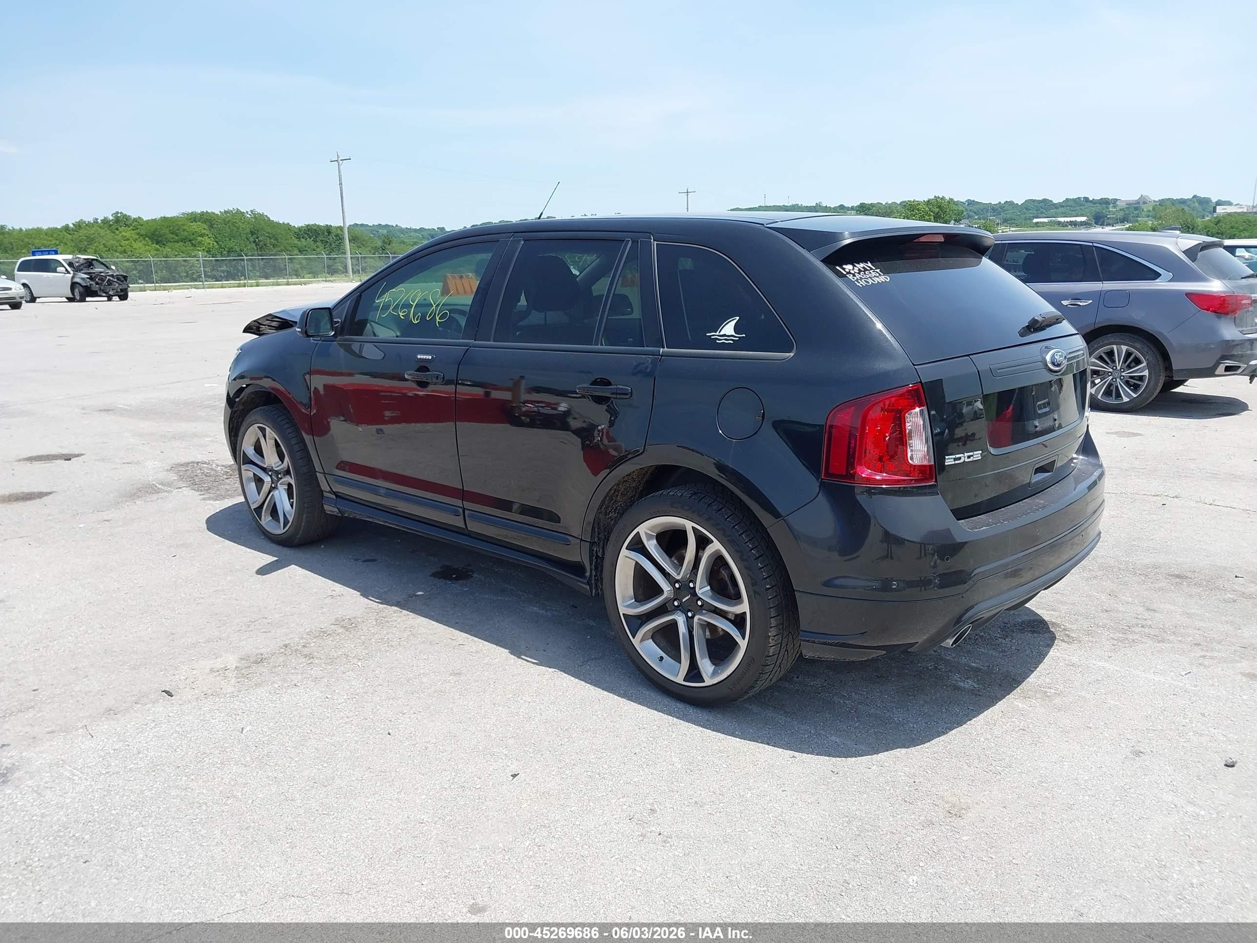 2014 Ford Edge Sport Black vin: 2FMDK4AK2EBB75449