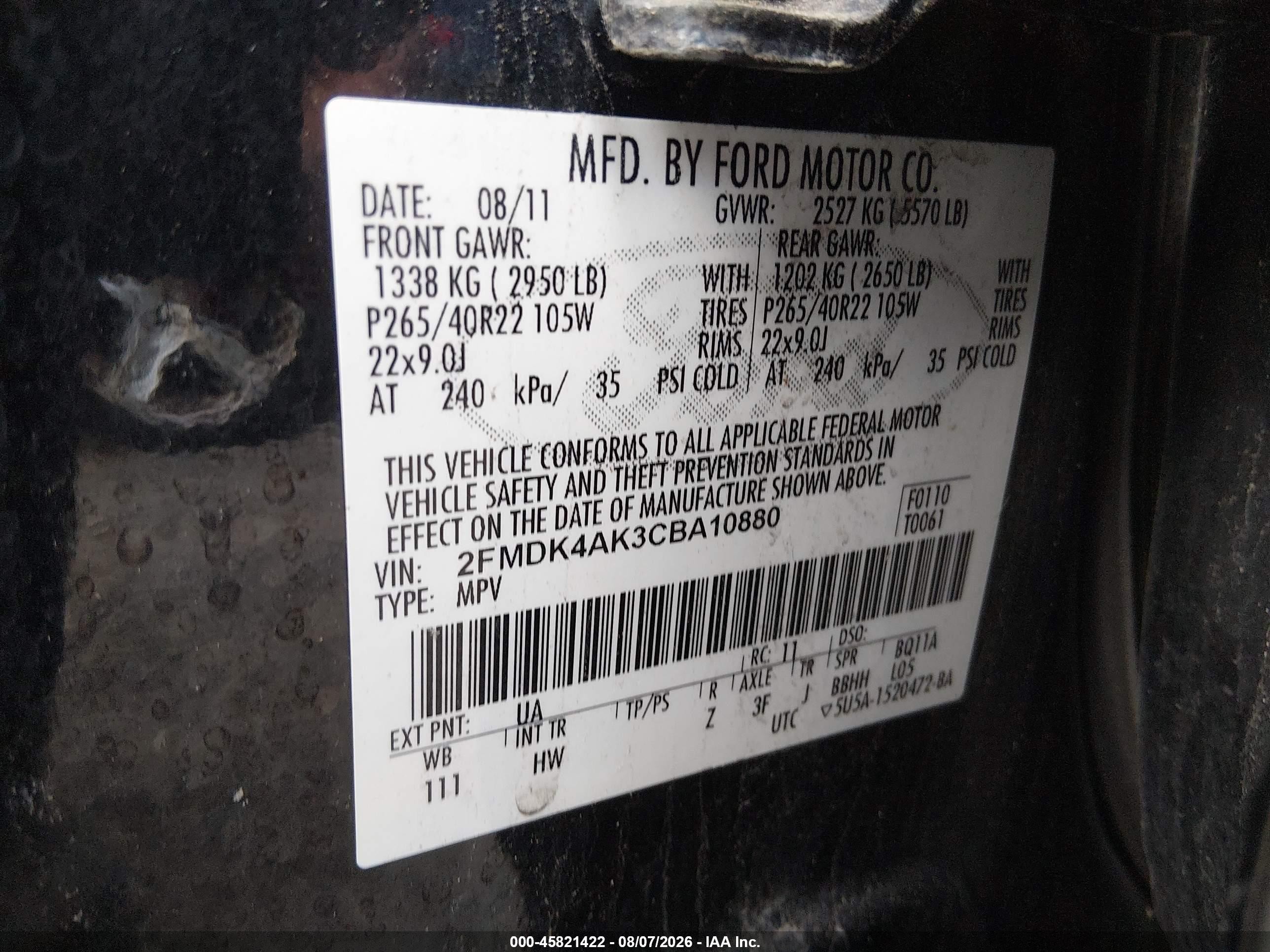 2012 Ford Edge Sport Black vin: 2FMDK4AK3CBA10880
