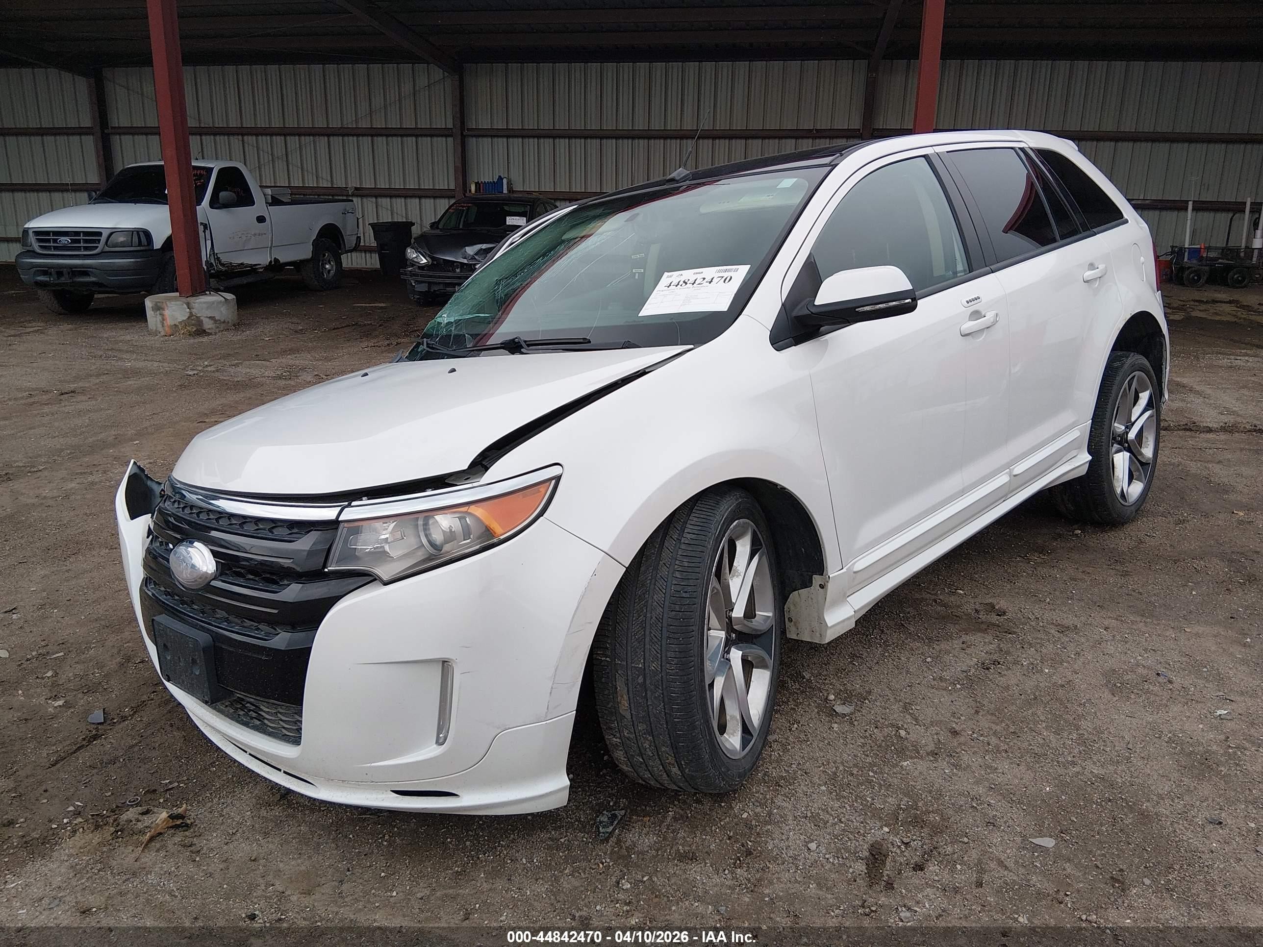 2013 Ford Edge Sport White vin: 2FMDK4AK5DBE16726