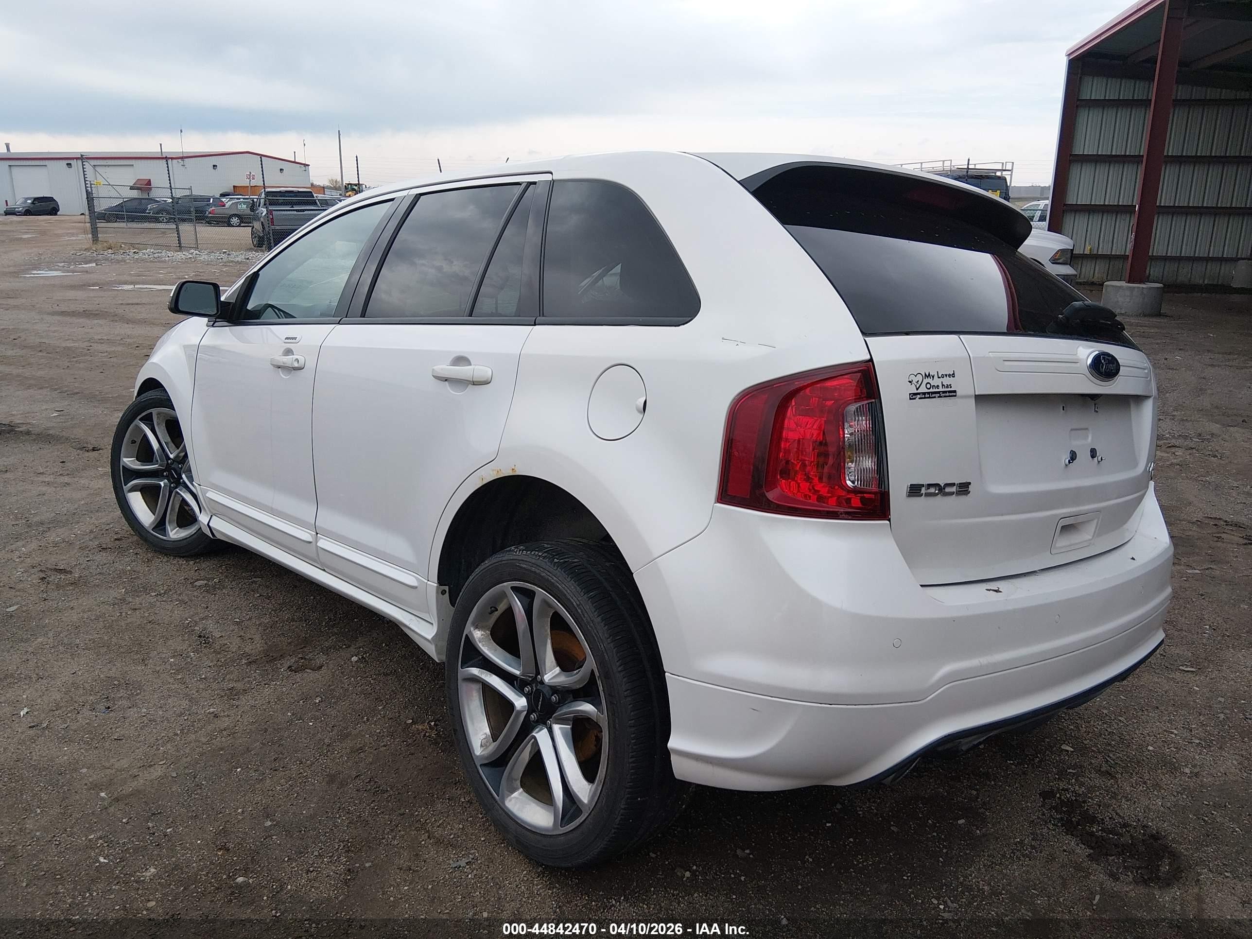 2013 Ford Edge Sport White vin: 2FMDK4AK5DBE16726