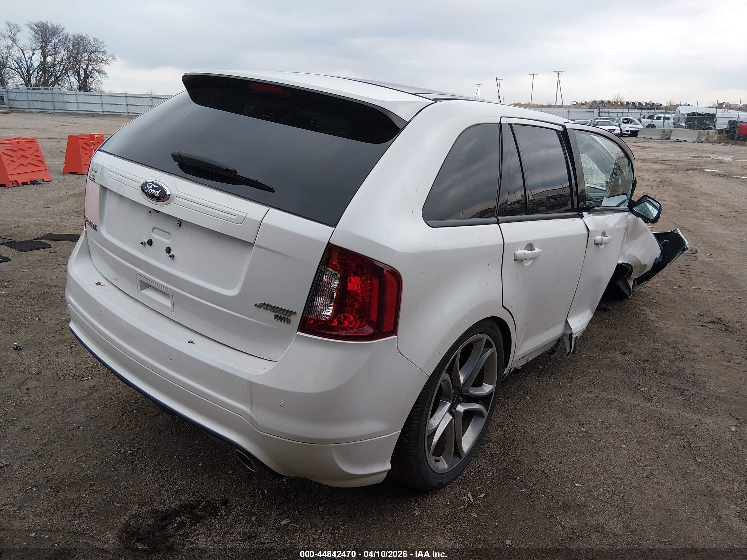 2013 Ford Edge Sport White vin: 2FMDK4AK5DBE16726