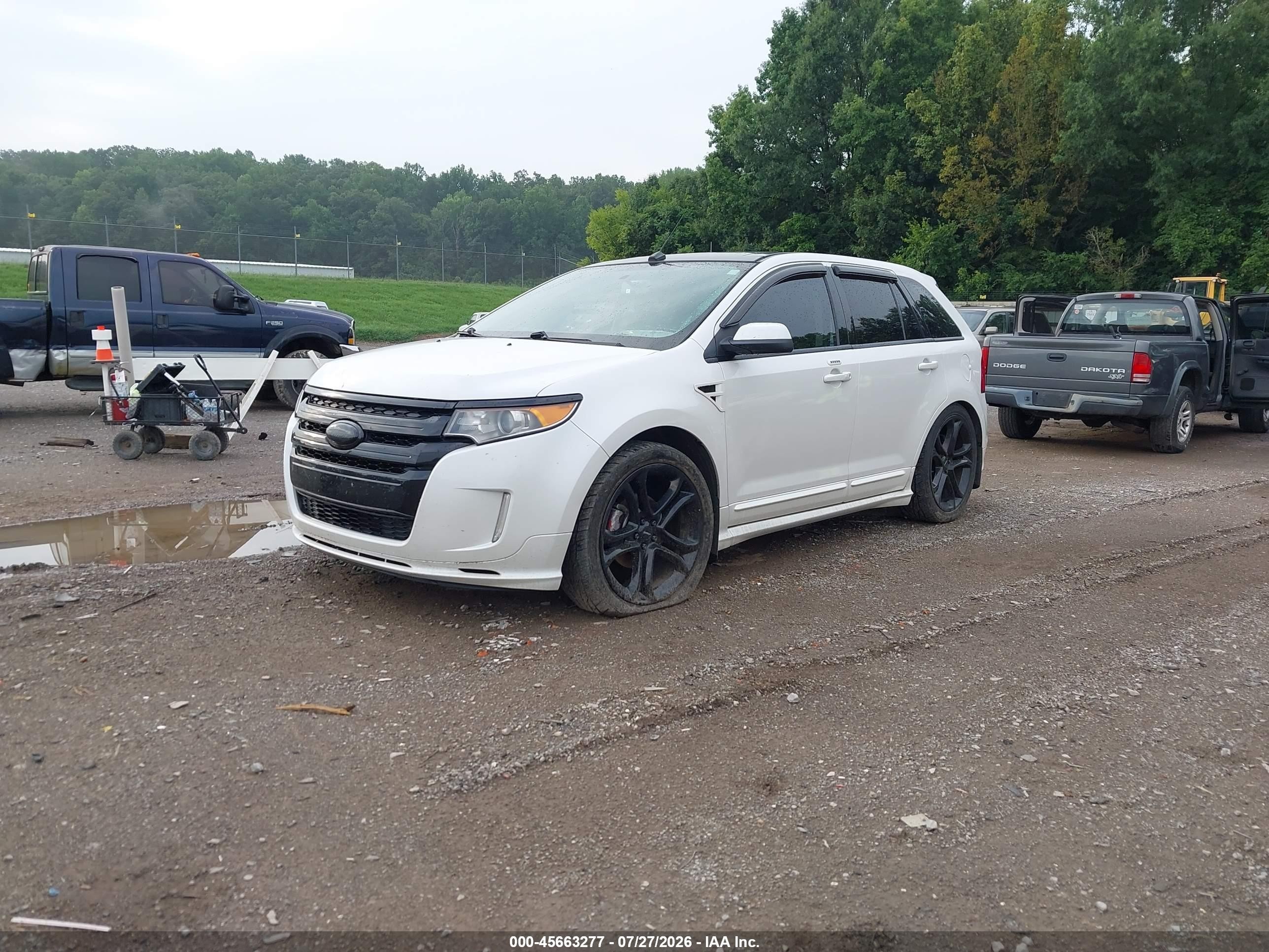 2014 Ford Edge Sport White vin: 2FMDK4AK6EBB35021