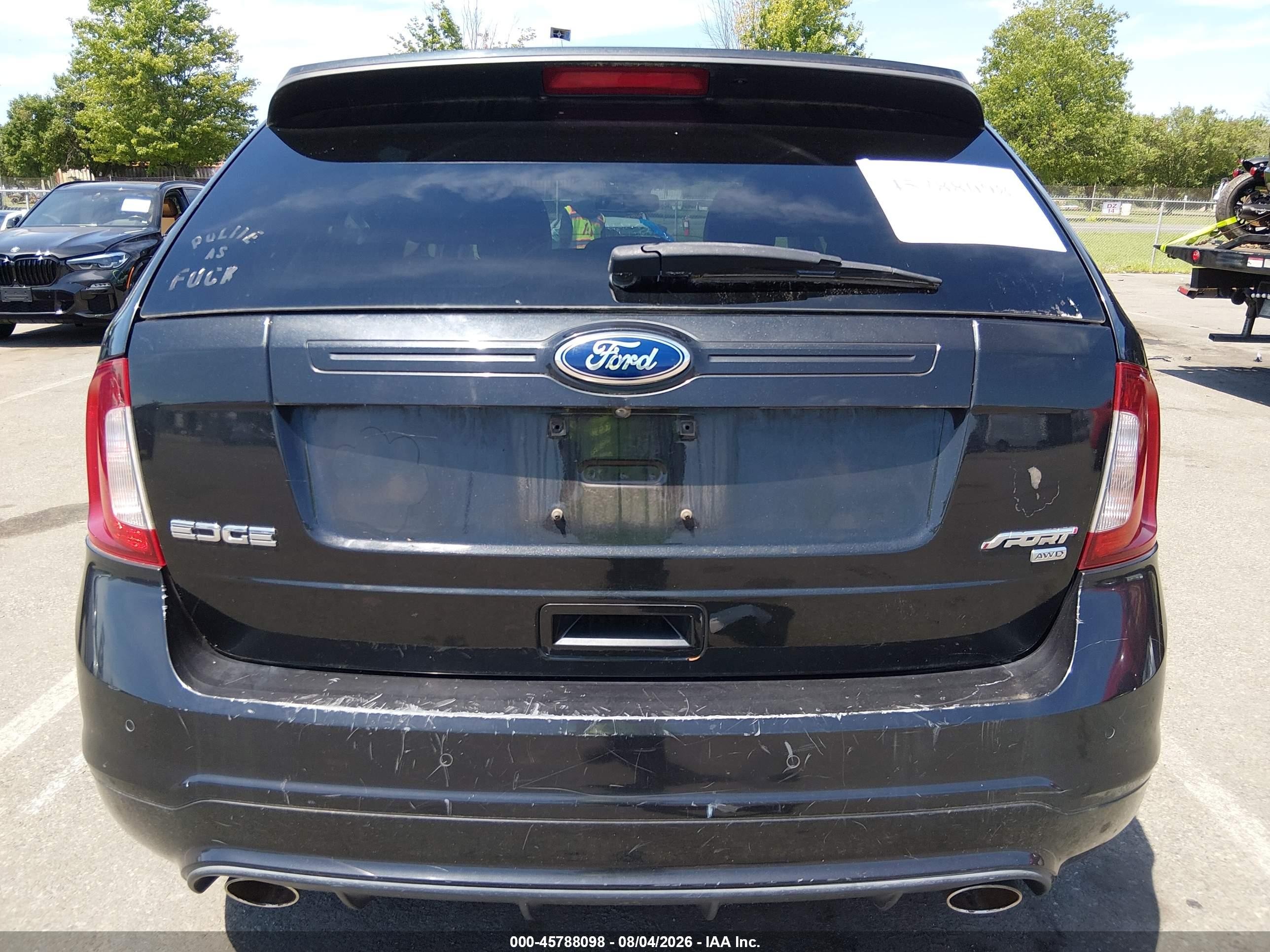 2014 Ford Edge Sport Black vin: 2FMDK4AK7EBB27204