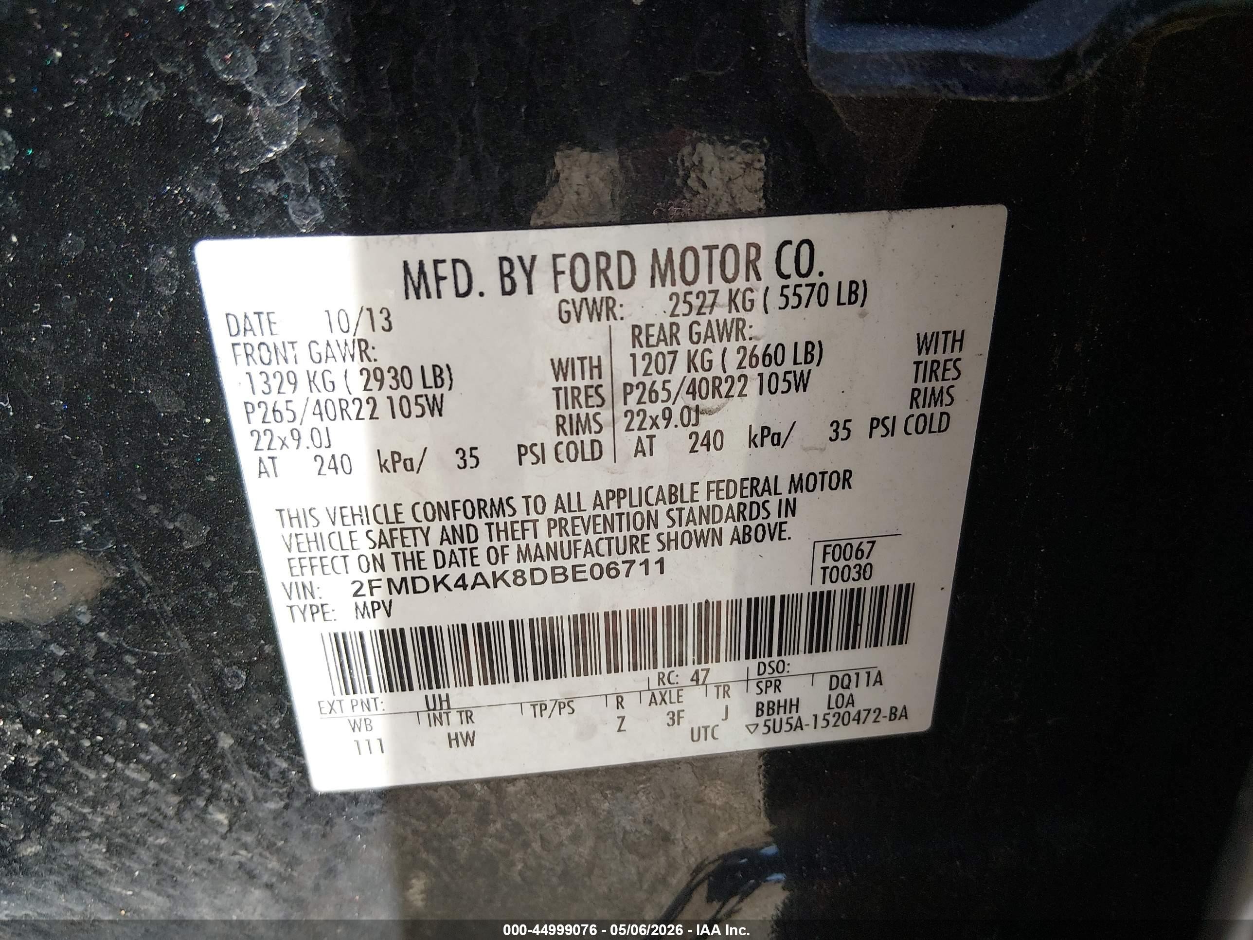 2013 Ford Edge Sport Black vin: 2FMDK4AK8DBE06711