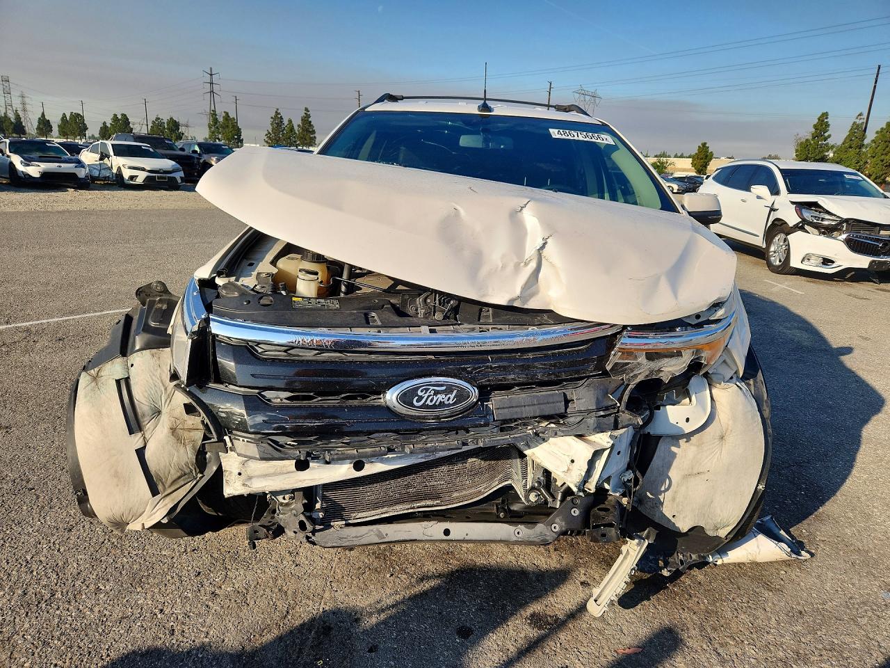 2014 Ford Edge Sport White vin: 2FMDK4AK9EBB06919