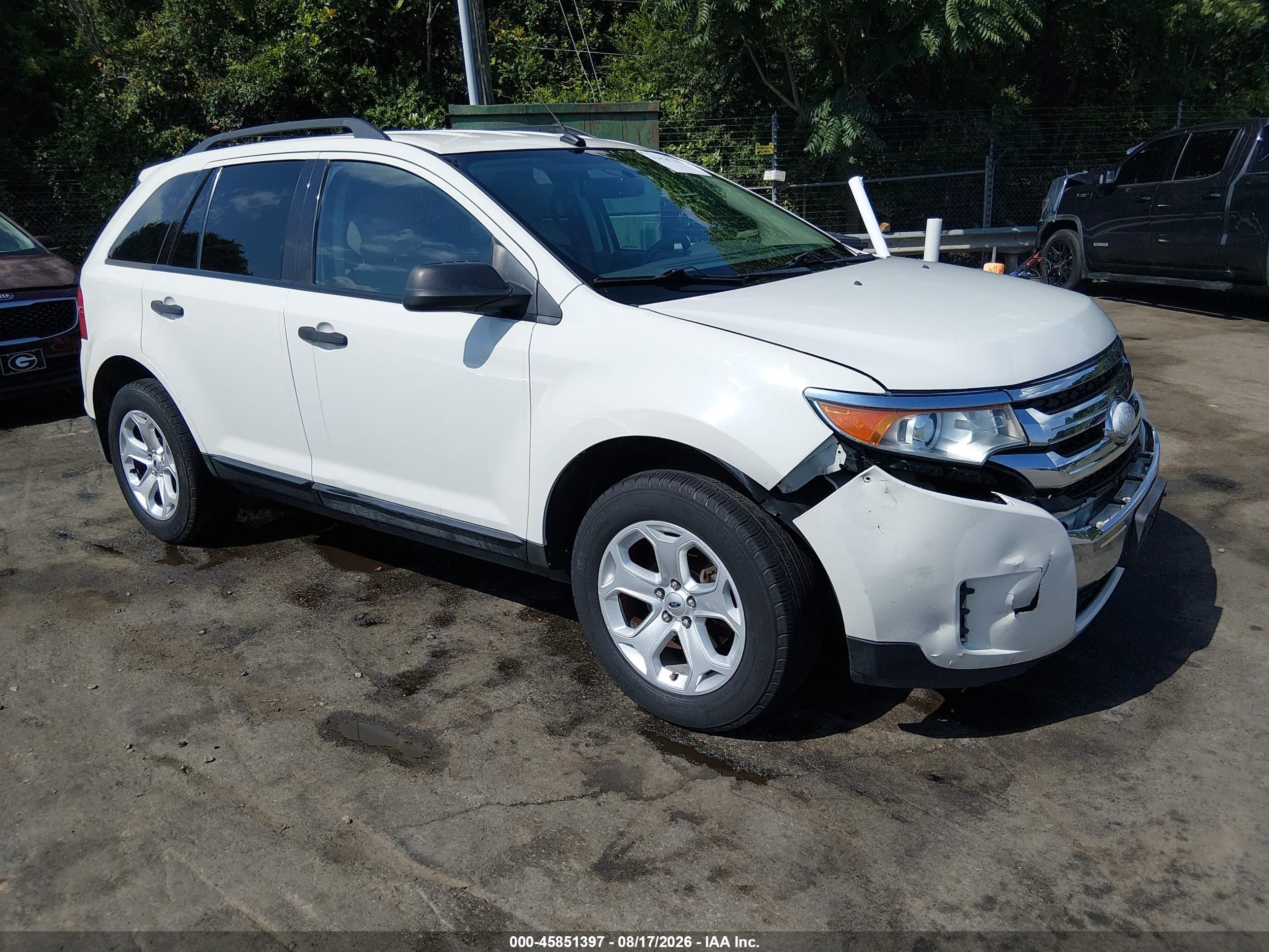 2013 Ford Edge Se White vin: 2FMDK4GC1DBC41777