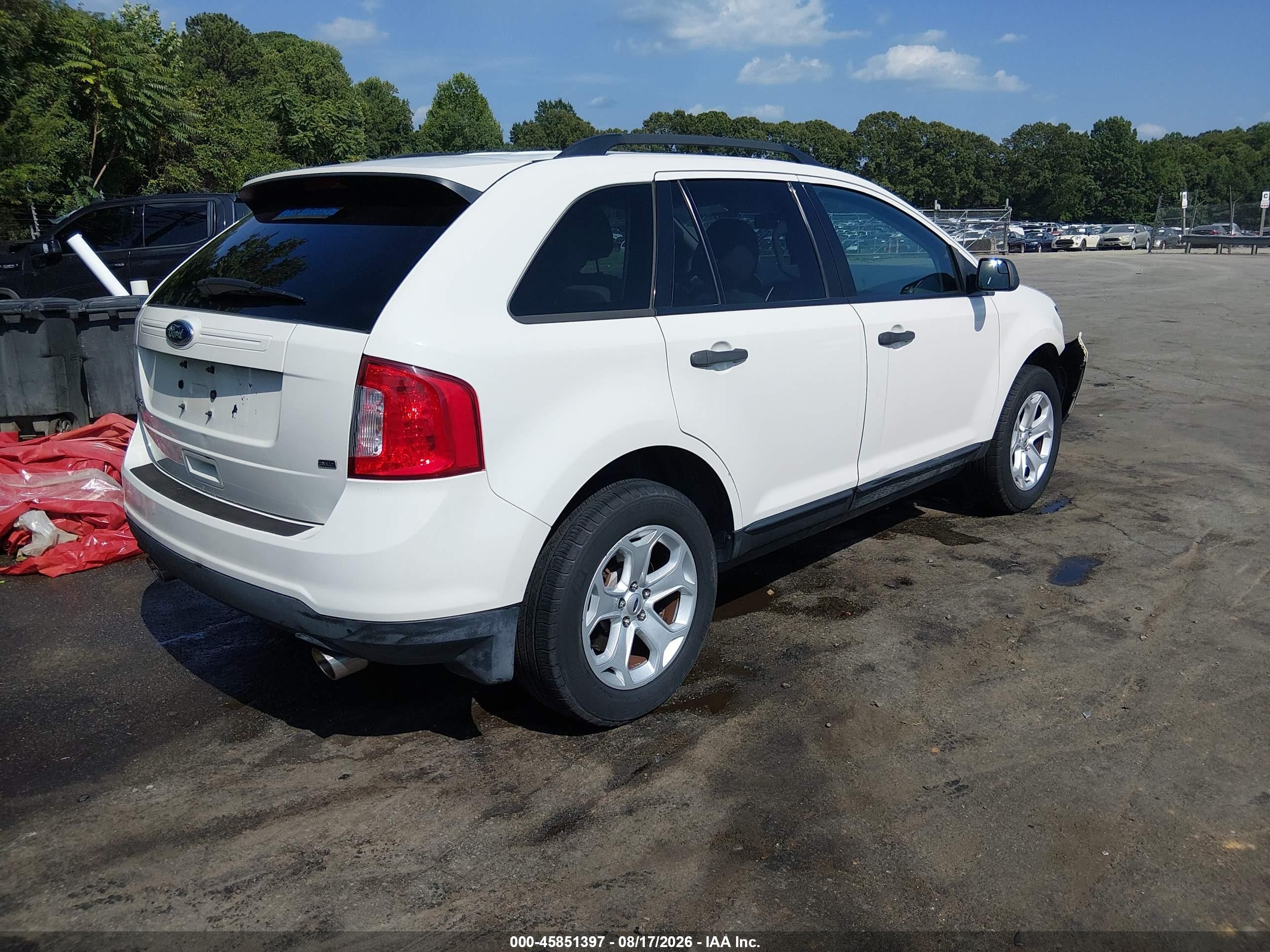 2013 Ford Edge Se White vin: 2FMDK4GC1DBC41777