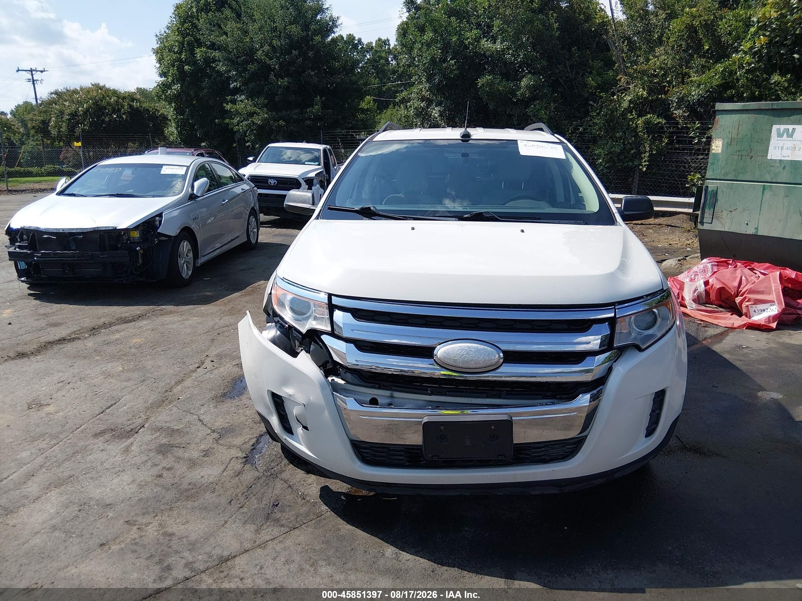 2013 Ford Edge Se White vin: 2FMDK4GC1DBC41777