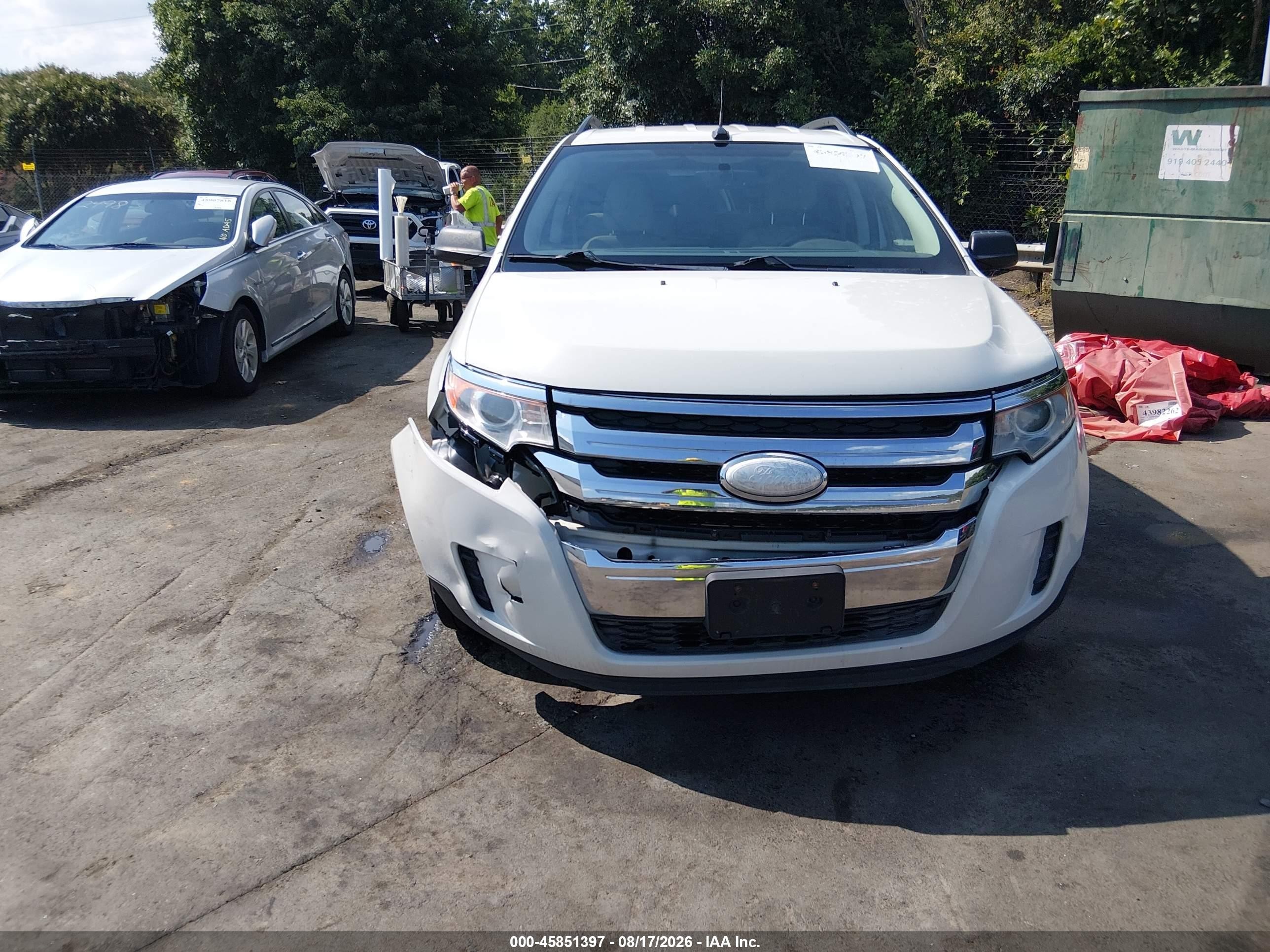2013 Ford Edge Se White vin: 2FMDK4GC1DBC41777