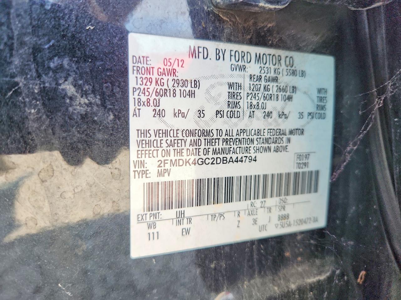2013 Ford Edge Black vin: 2FMDK4GC2DBA44794