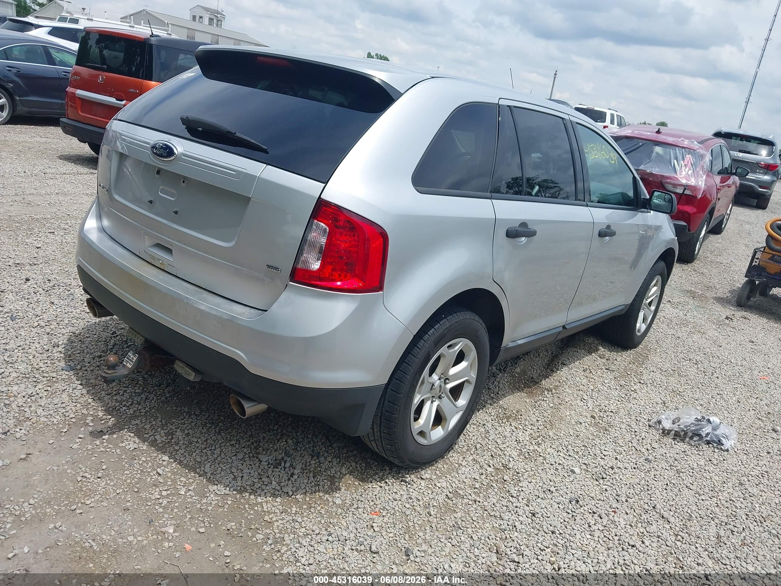 2013 Ford Edge Se Silver vin: 2FMDK4GC2DBE31894