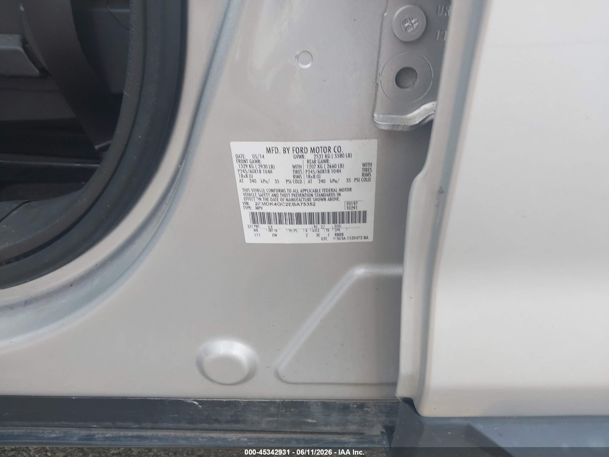 2014 Ford Edge Se Silver vin: 2FMDK4GC2EBA75352