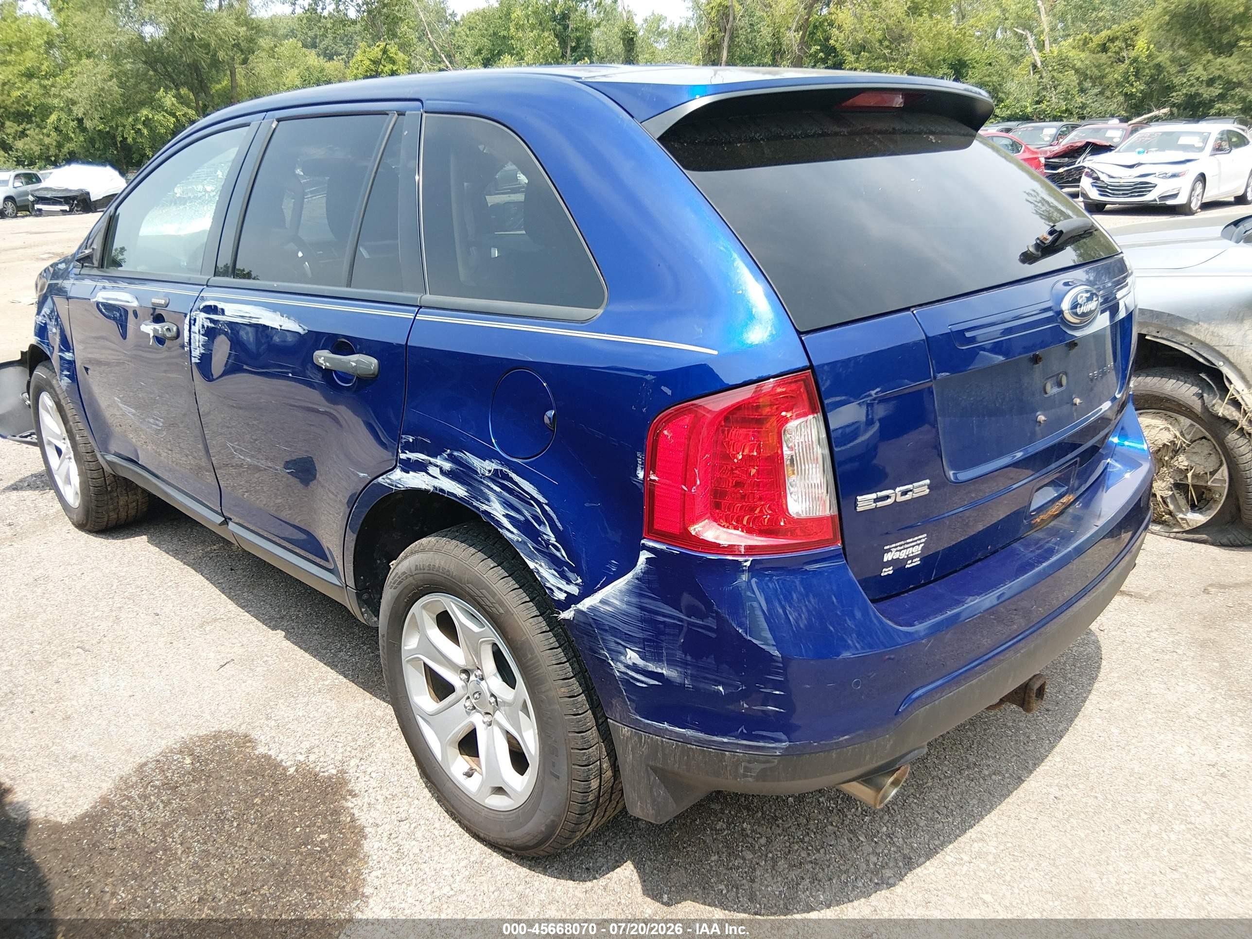 2013 Ford Edge Se Синий vin: 2FMDK4GC3DBB57332