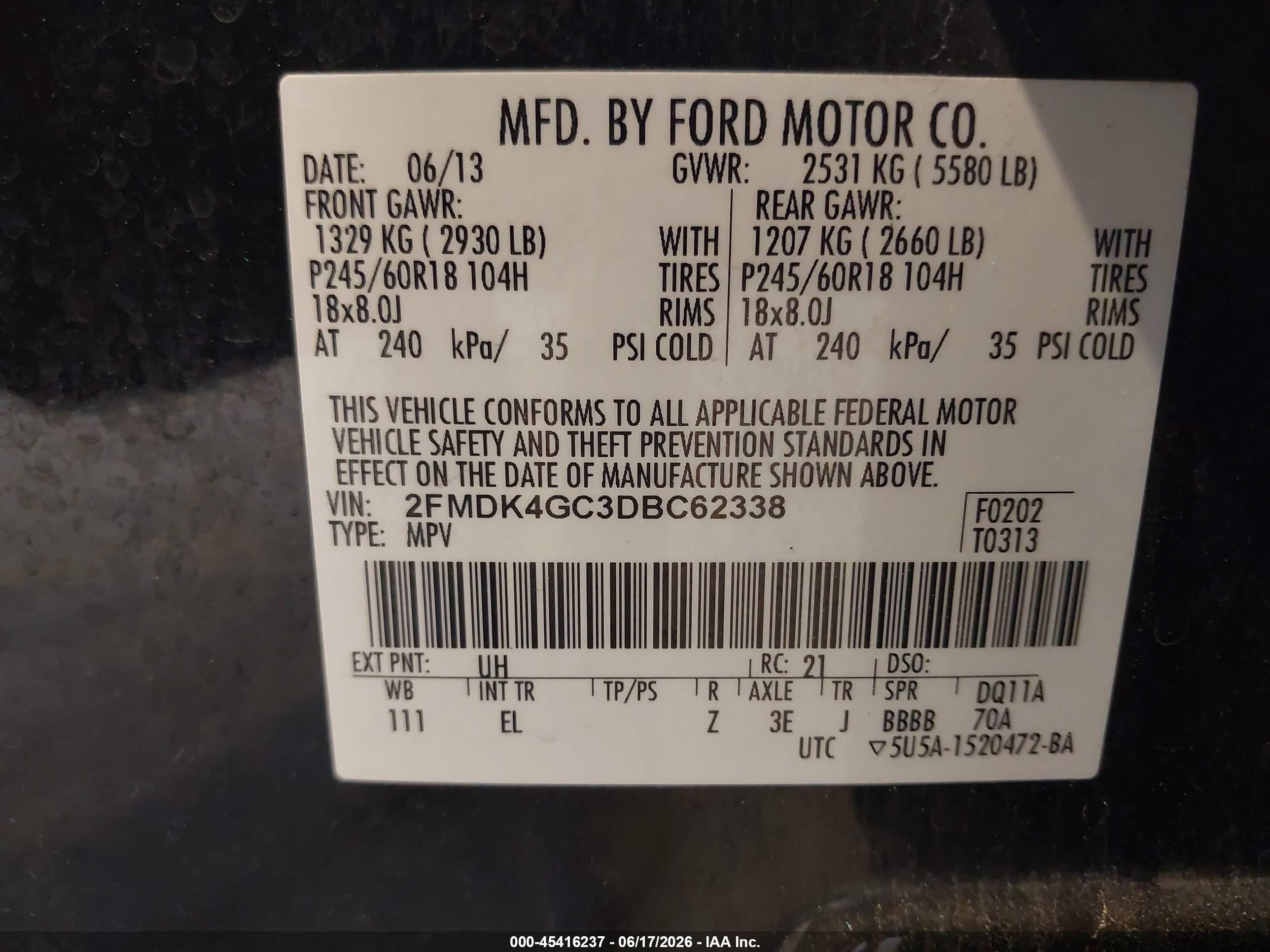 2013 Ford Edge Se Black vin: 2FMDK4GC3DBC62338