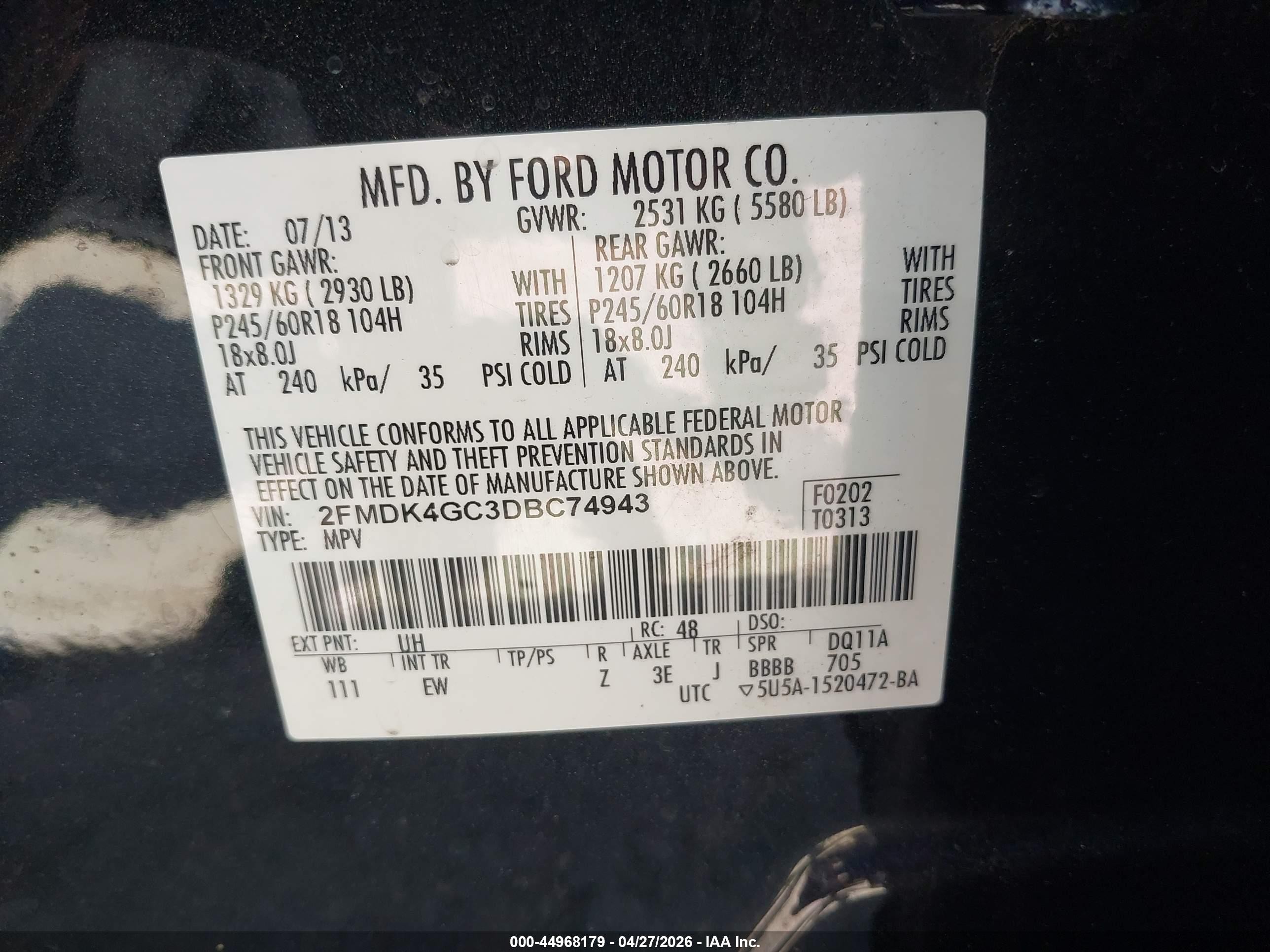2013 Ford Edge Se Black vin: 2FMDK4GC3DBC74943