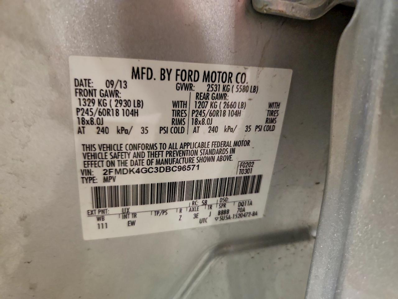 2013 Ford Edge Se Silver vin: 2FMDK4GC3DBC96571