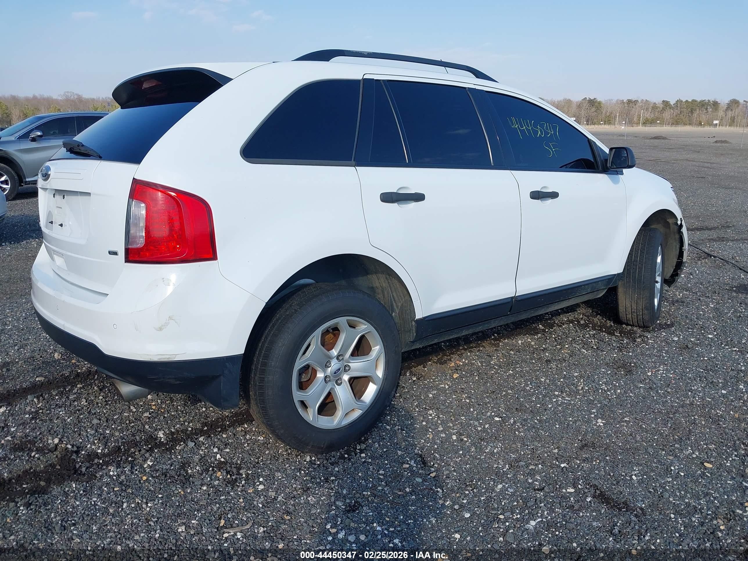 2014 Ford Edge Se White vin: 2FMDK4GC4EBA00975