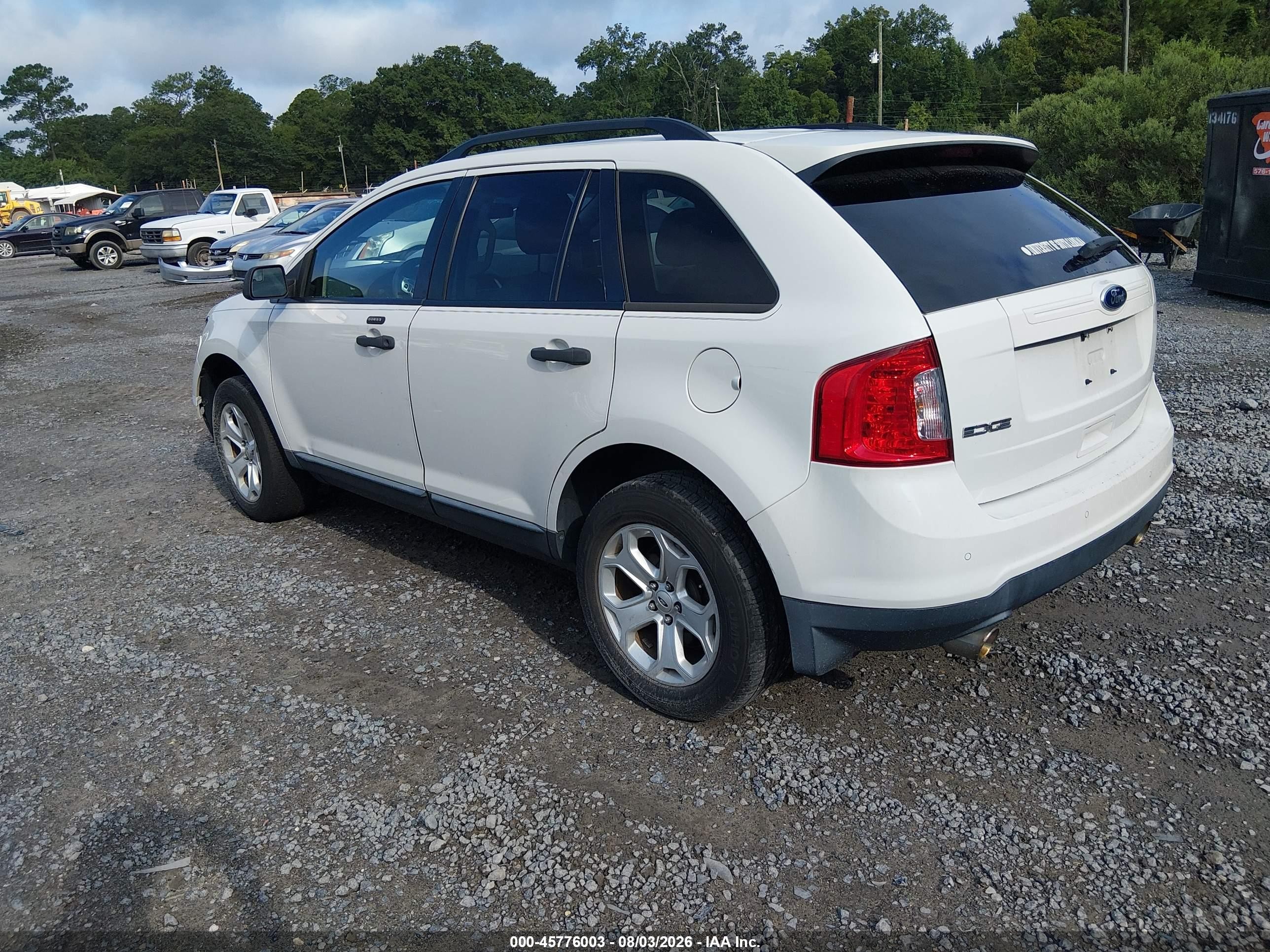2013 Ford Edge Se White vin: 2FMDK4GC5DBB23814