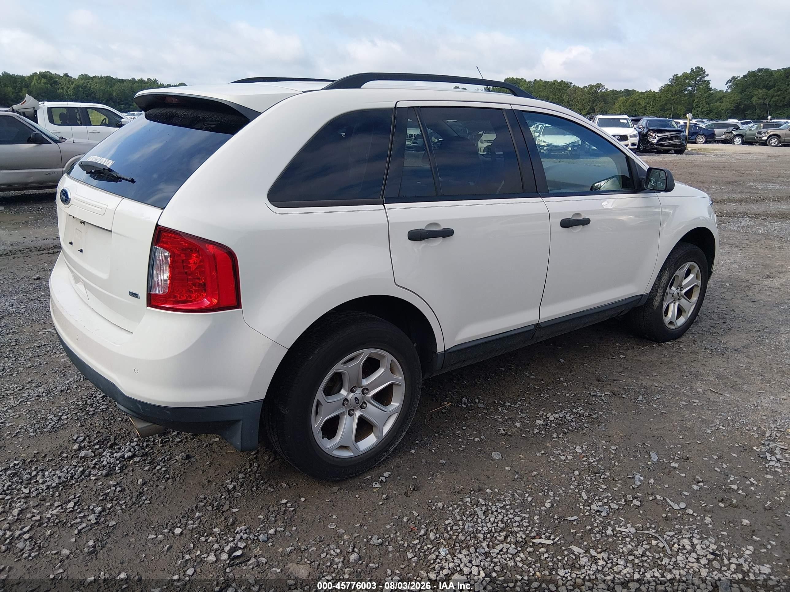 2013 Ford Edge Se White vin: 2FMDK4GC5DBB23814