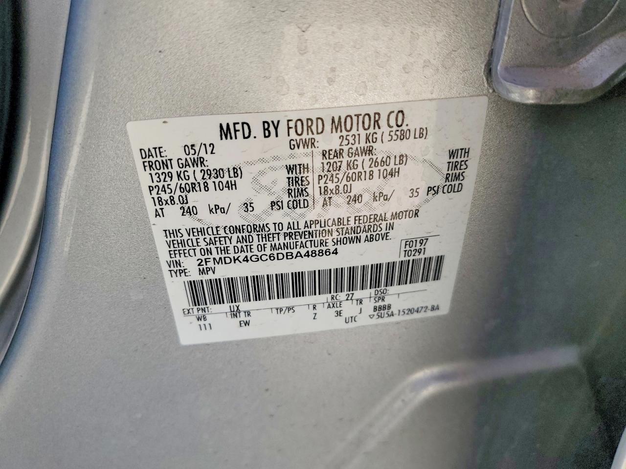 2013 Ford Edge Se Silver vin: 2FMDK4GC6DBA48864