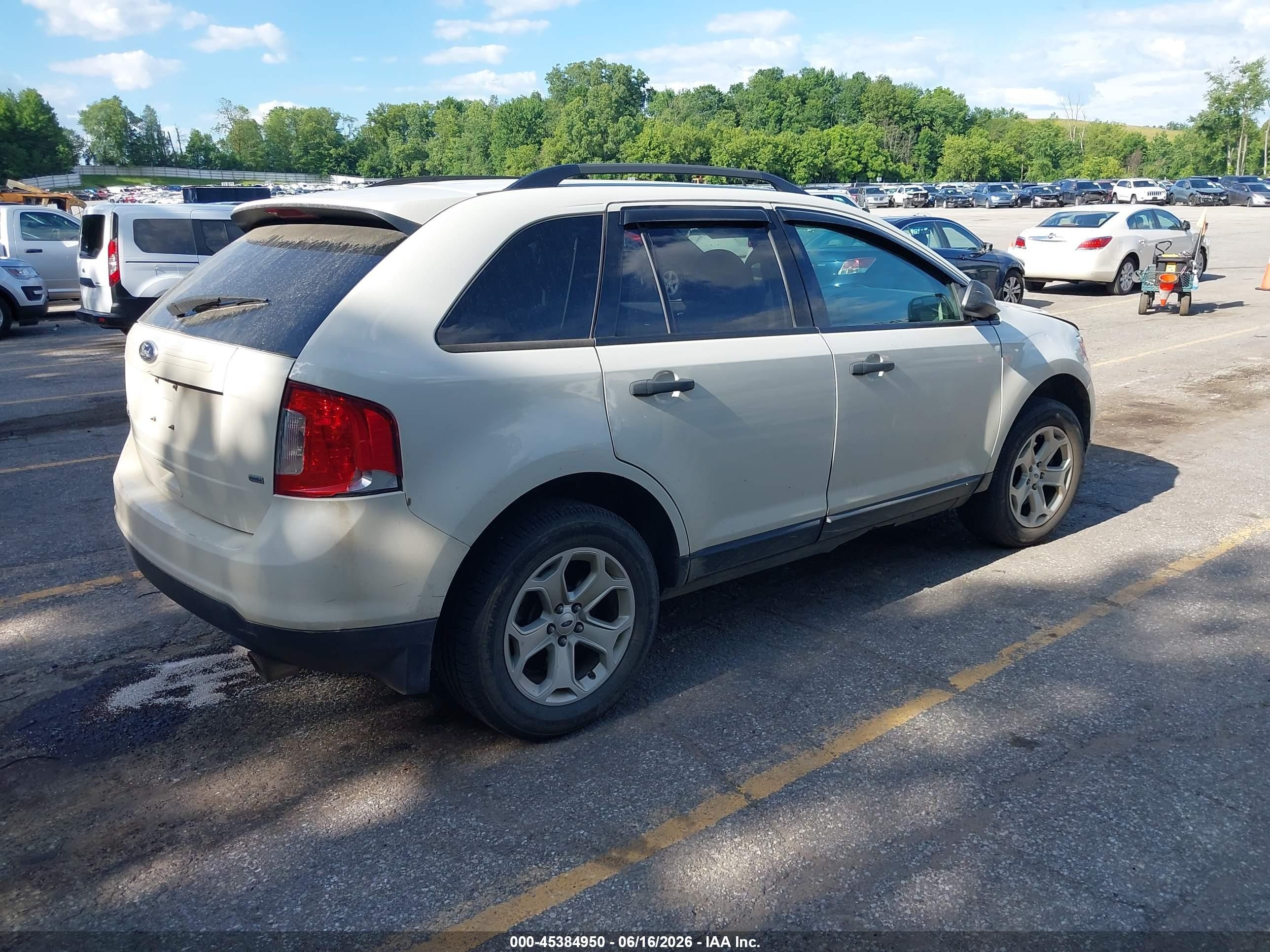 2013 Ford Edge Se White vin: 2FMDK4GC9DBB33956