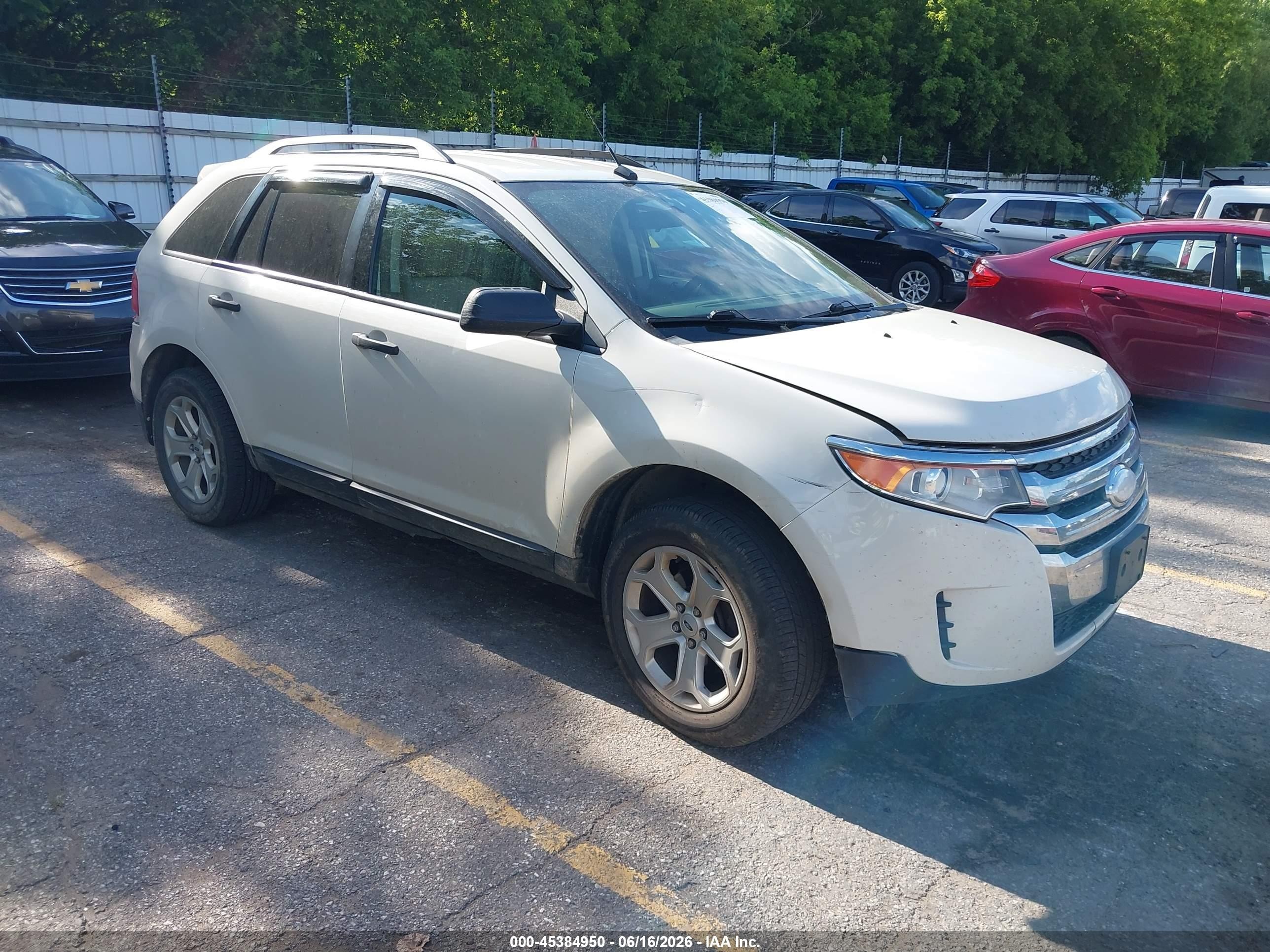 2013 Ford Edge Se White vin: 2FMDK4GC9DBB33956