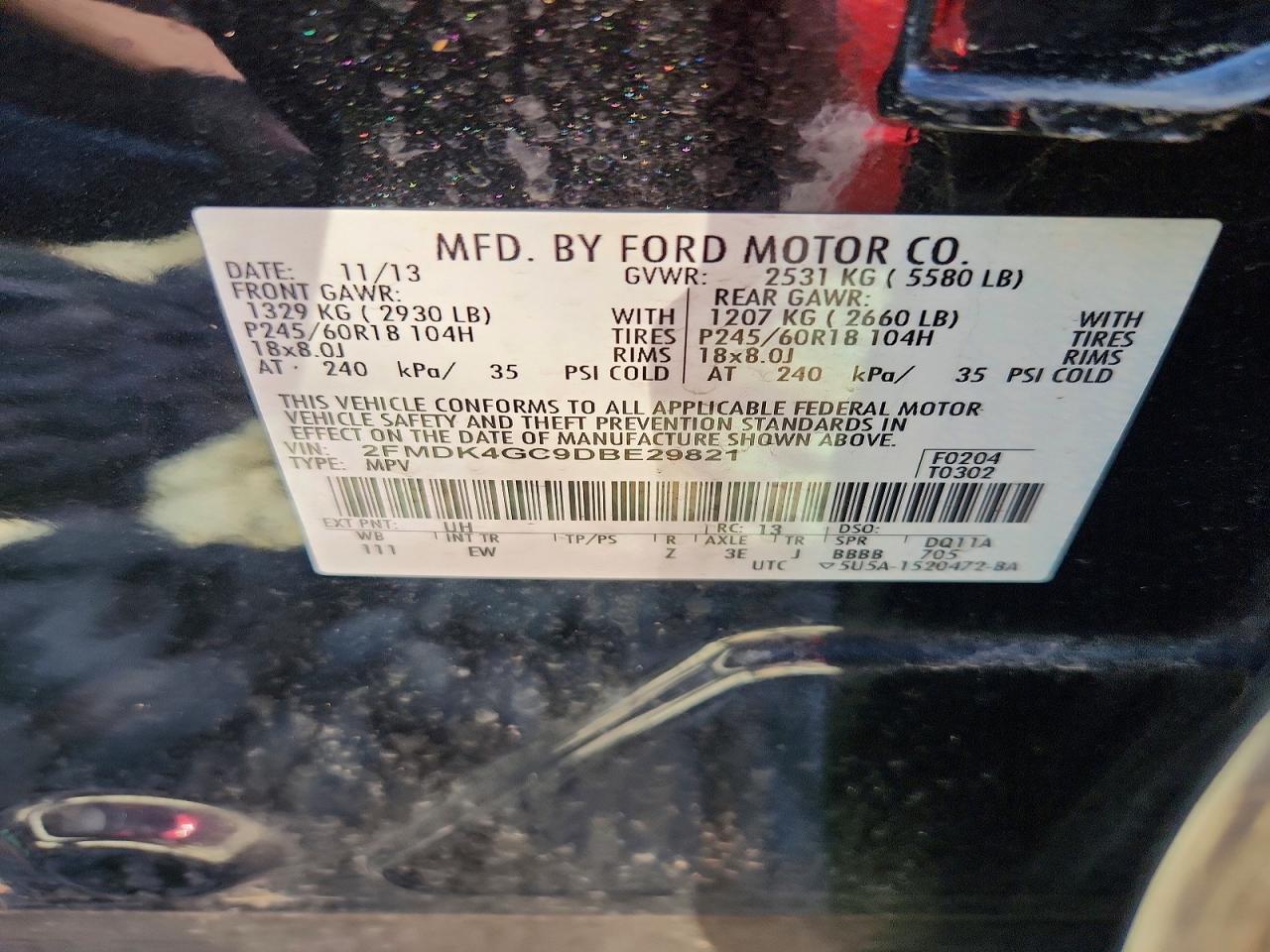 2013 Ford Edge Se Black vin: 2FMDK4GC9DBE29821