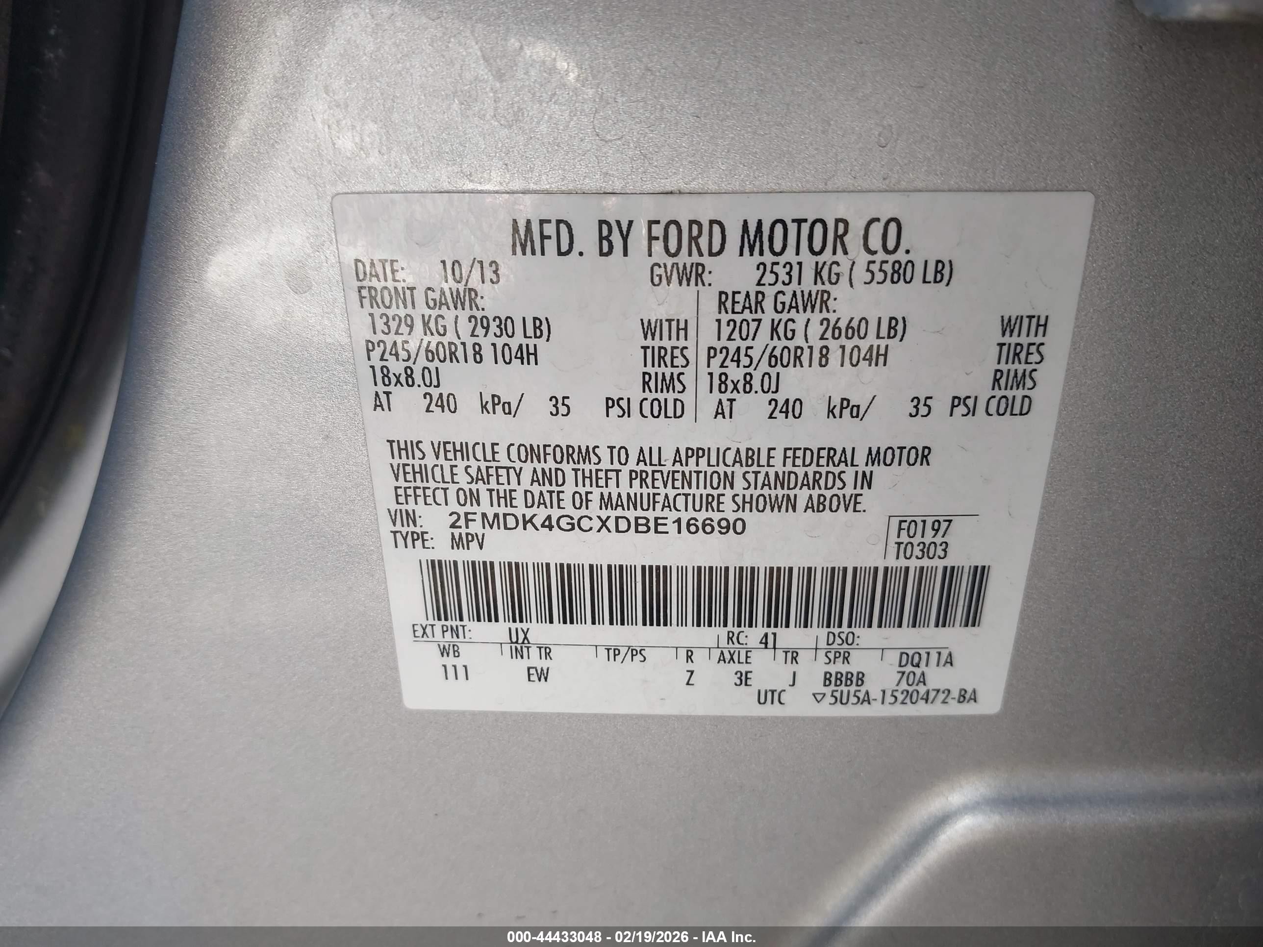 2013 Ford Edge Se Silver vin: 2FMDK4GCXDBE16690
