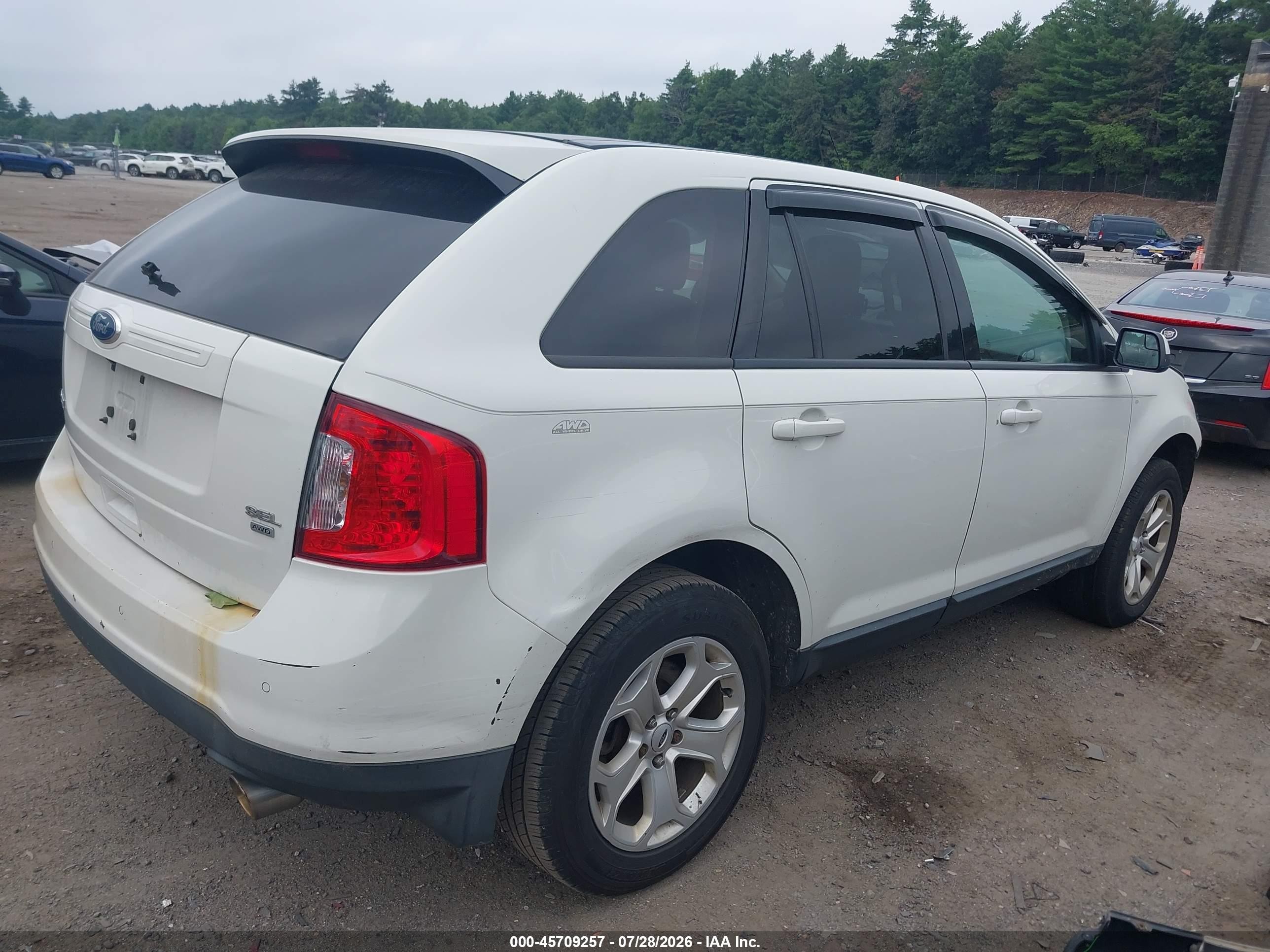 2012 Ford Edge Sel White vin: 2FMDK4JC0CBA00896